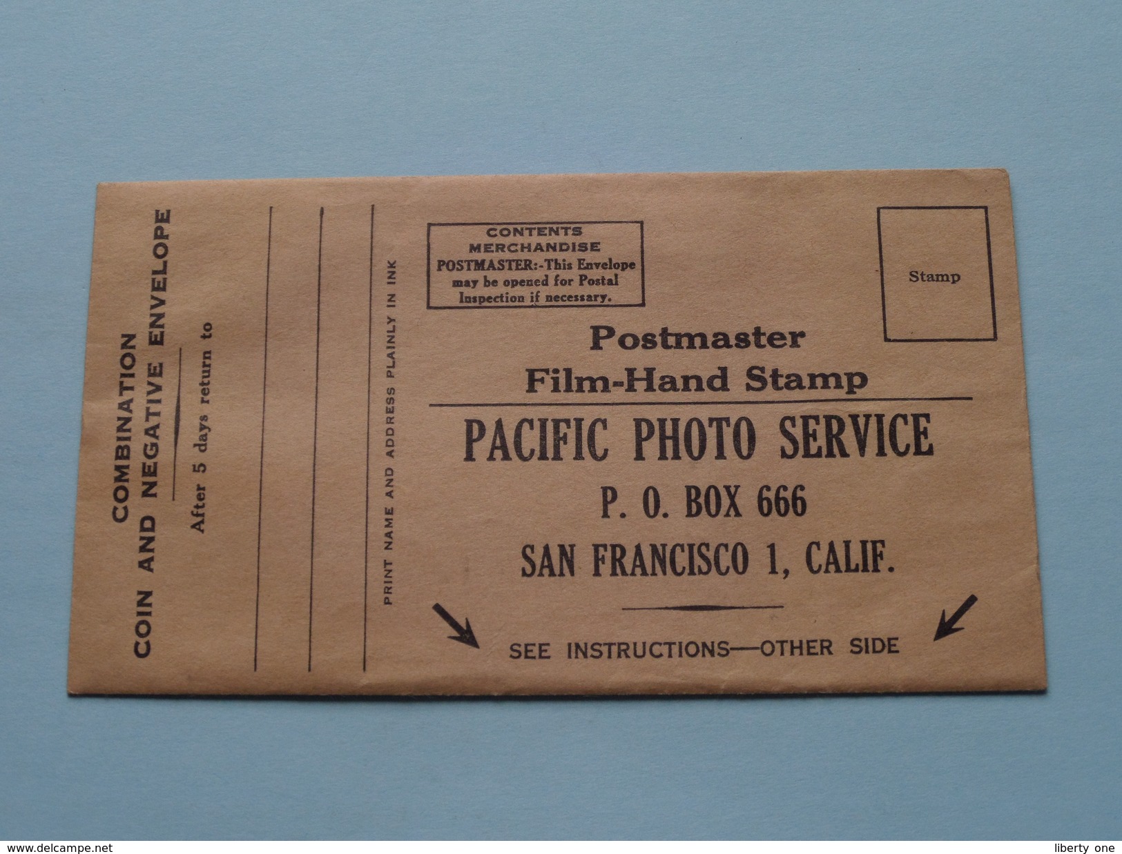 PACIFIC PHOTO SERVICE ( Omslag / Enveloppe ) For Negative Etc.. California U.S.A. ( Zie Foto ) ! - Material Y Accesorios