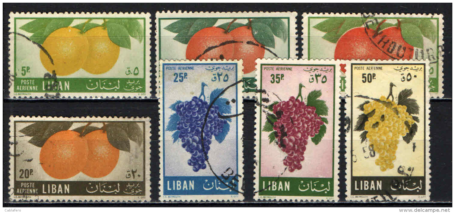 LIBANO - 1955 - FRUTTA - USATI - Libano