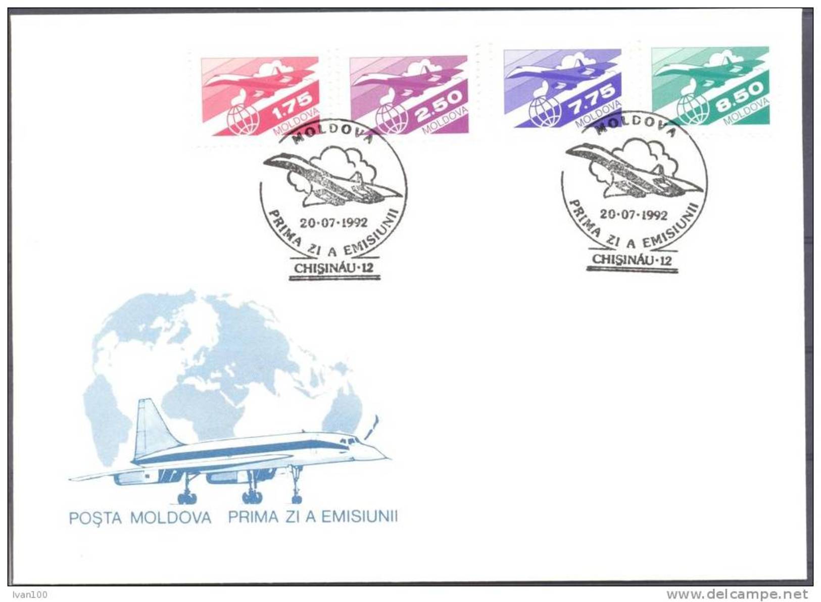 1992. Moldova, Air-mail  Post I, FDC, Mint/** - Moldova