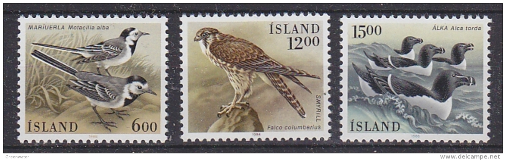 Iceland 1986 Birds 3v ** Mnh (29590) - Unused Stamps