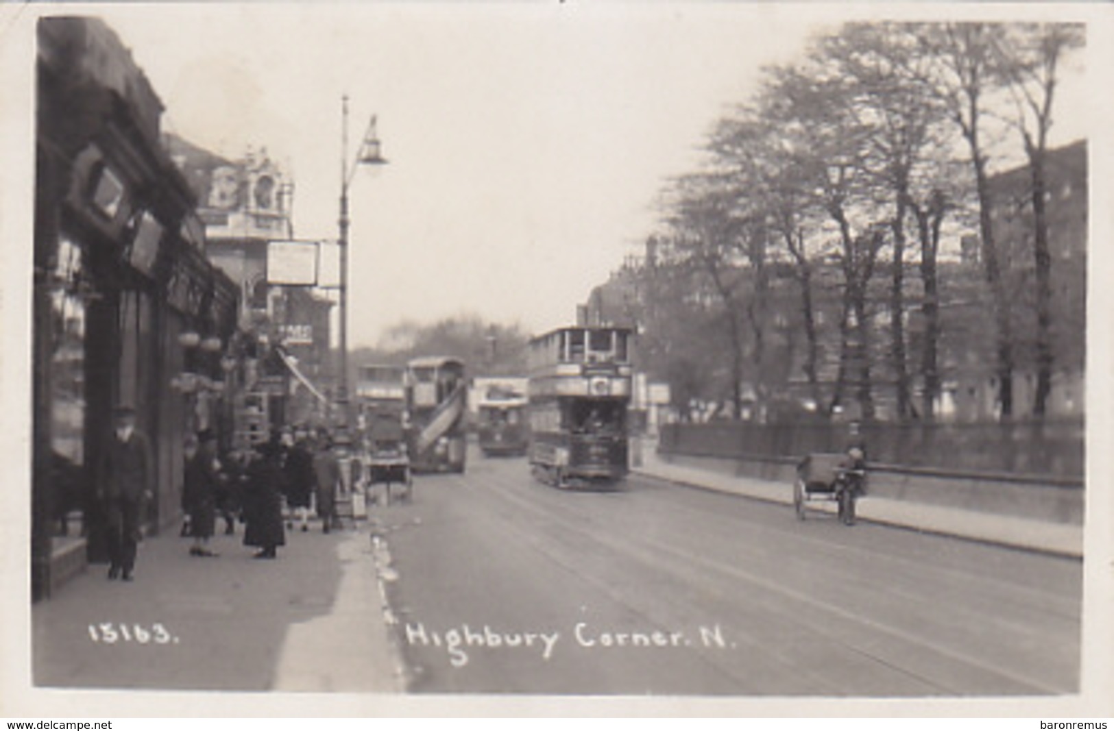 London - Highbury Corner N With Double-deck Tram - 1928     (171103) - London Suburbs