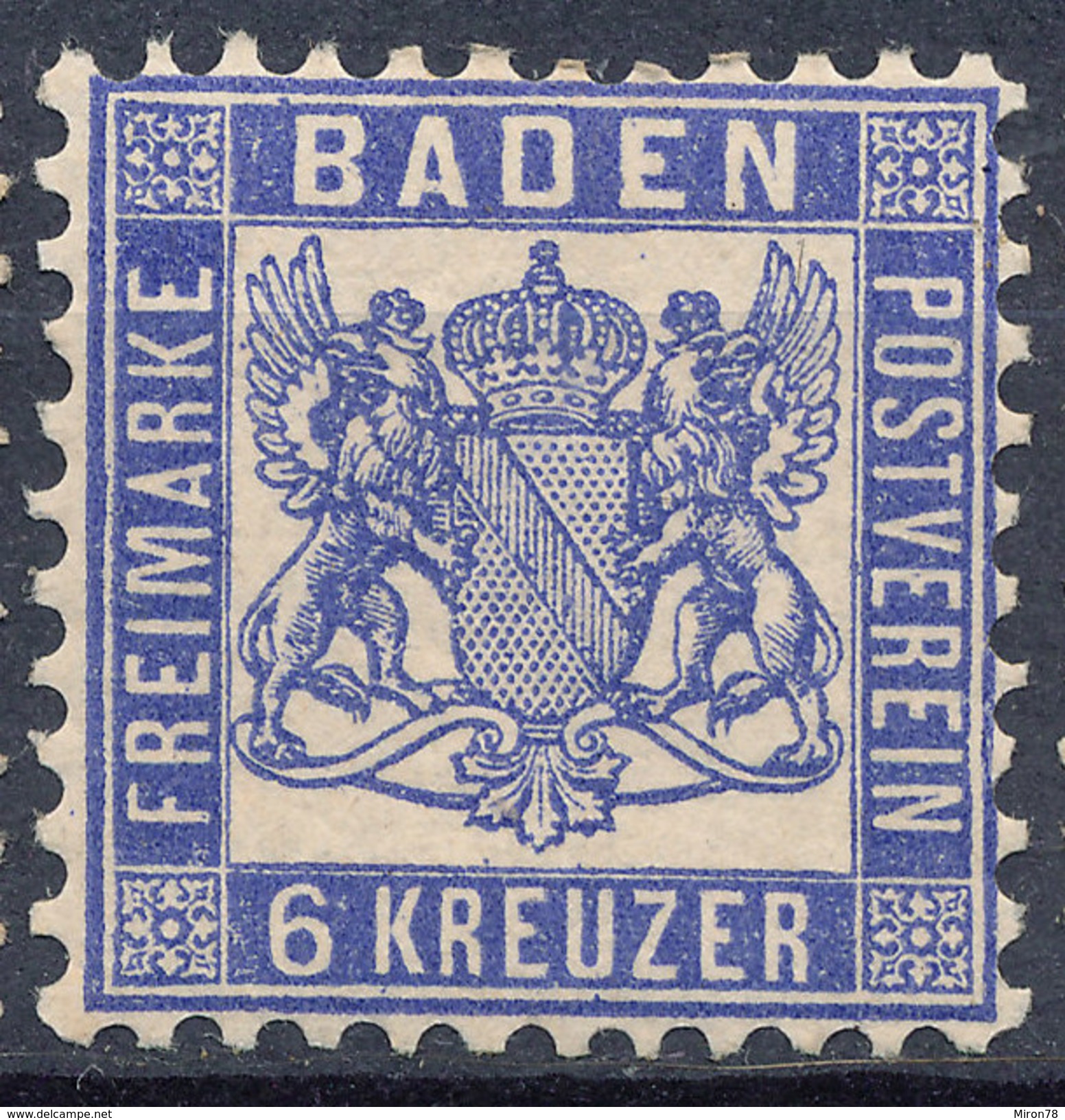 Stamp German States Baden 1862 6kr  Mint Lot#5 - Mint