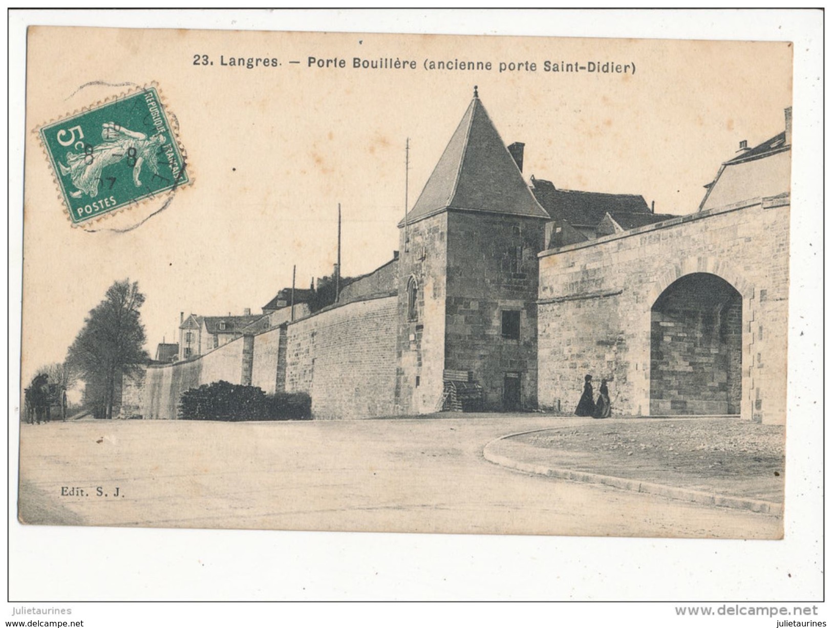 52 LANGRES PORTE BOUILLIERE ANCIENNE PORTE SAINT DIDIER CPA BON ETAT - Langres