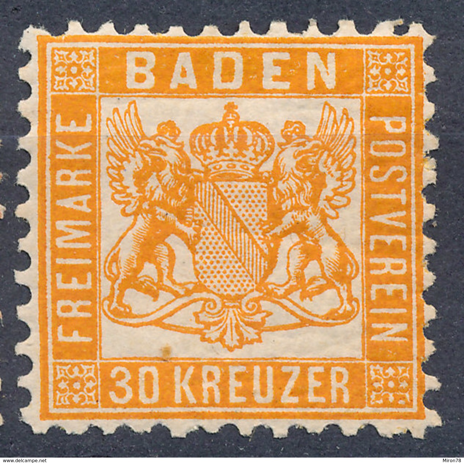 Stamp German States Baden 1862 30kr  Mint Lot#5 - Mint