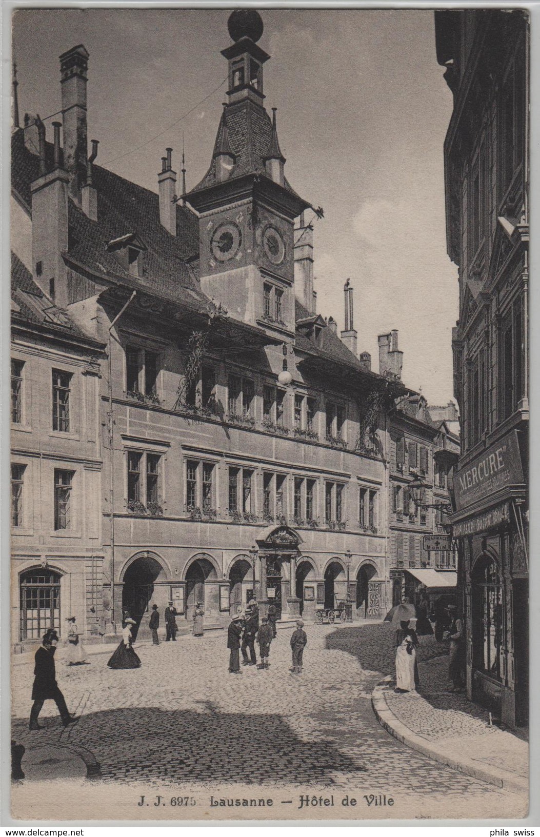 Lausanne - Hotel De Ville, Mercure, Animee - Photo: Jullien Freres - Autres & Non Classés