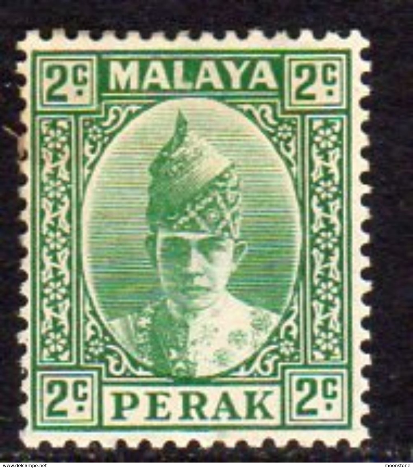 Malaya Perak 1938-41 Sultan Iskandar 2c Green Definitive, Hinged Mint, SG 104 - Perak