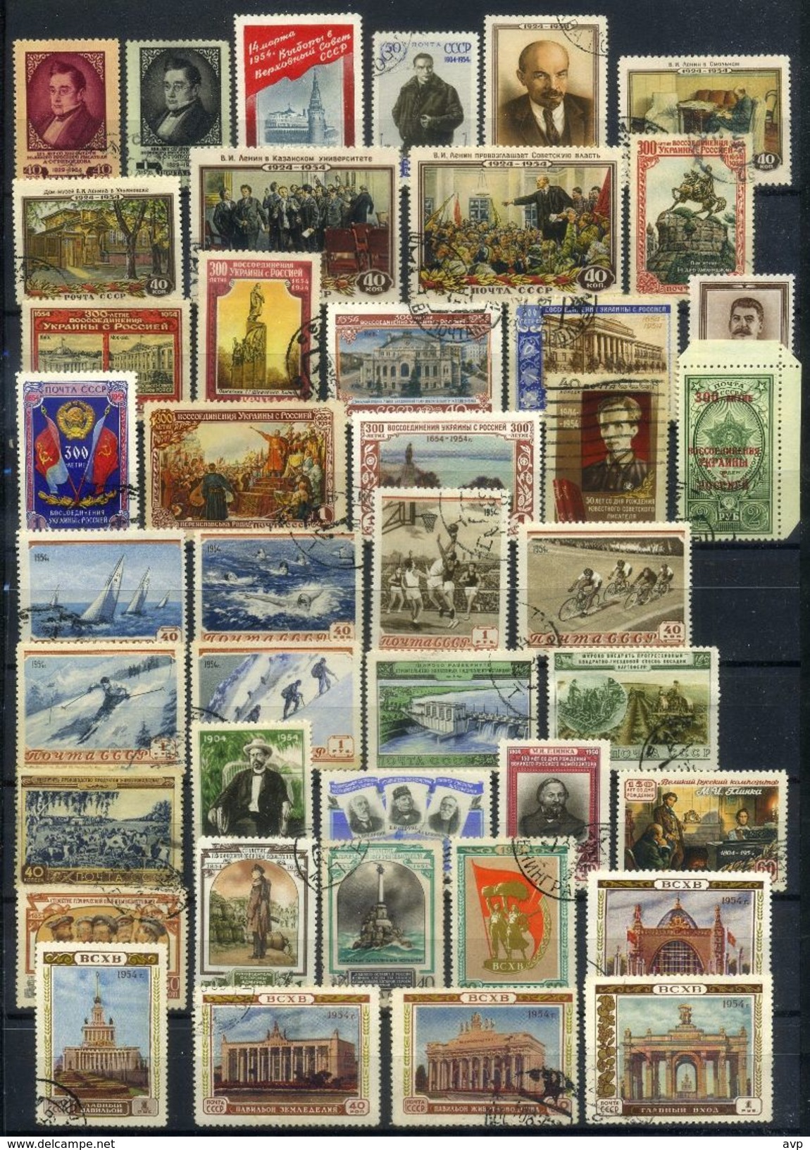 USSR, Russia 1954 Complete Year Set Used - Annate Complete