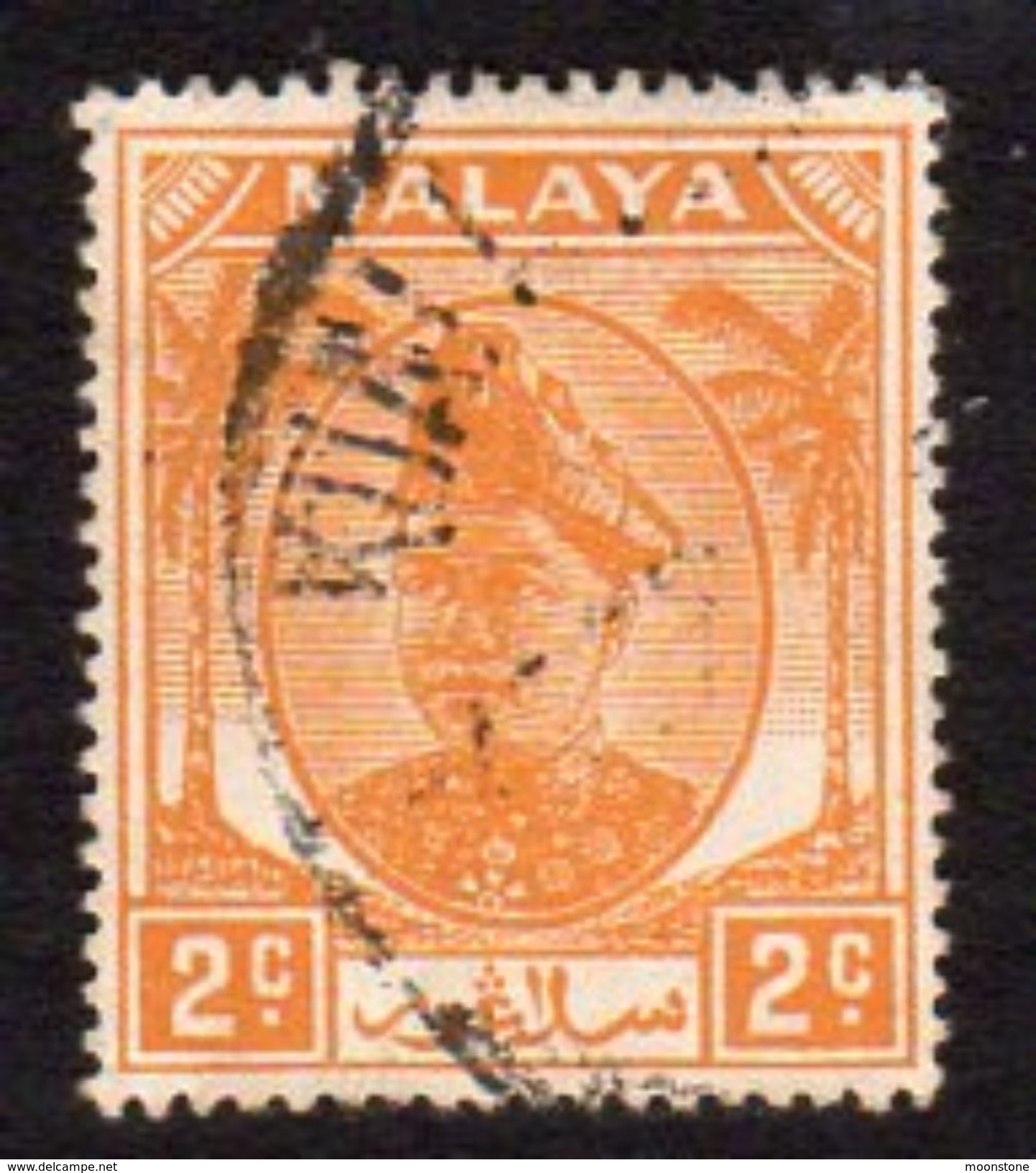 Malaya Selangor 1949-55 Sultan Alam Shah 2c Orange, Used, SG 91 - Selangor