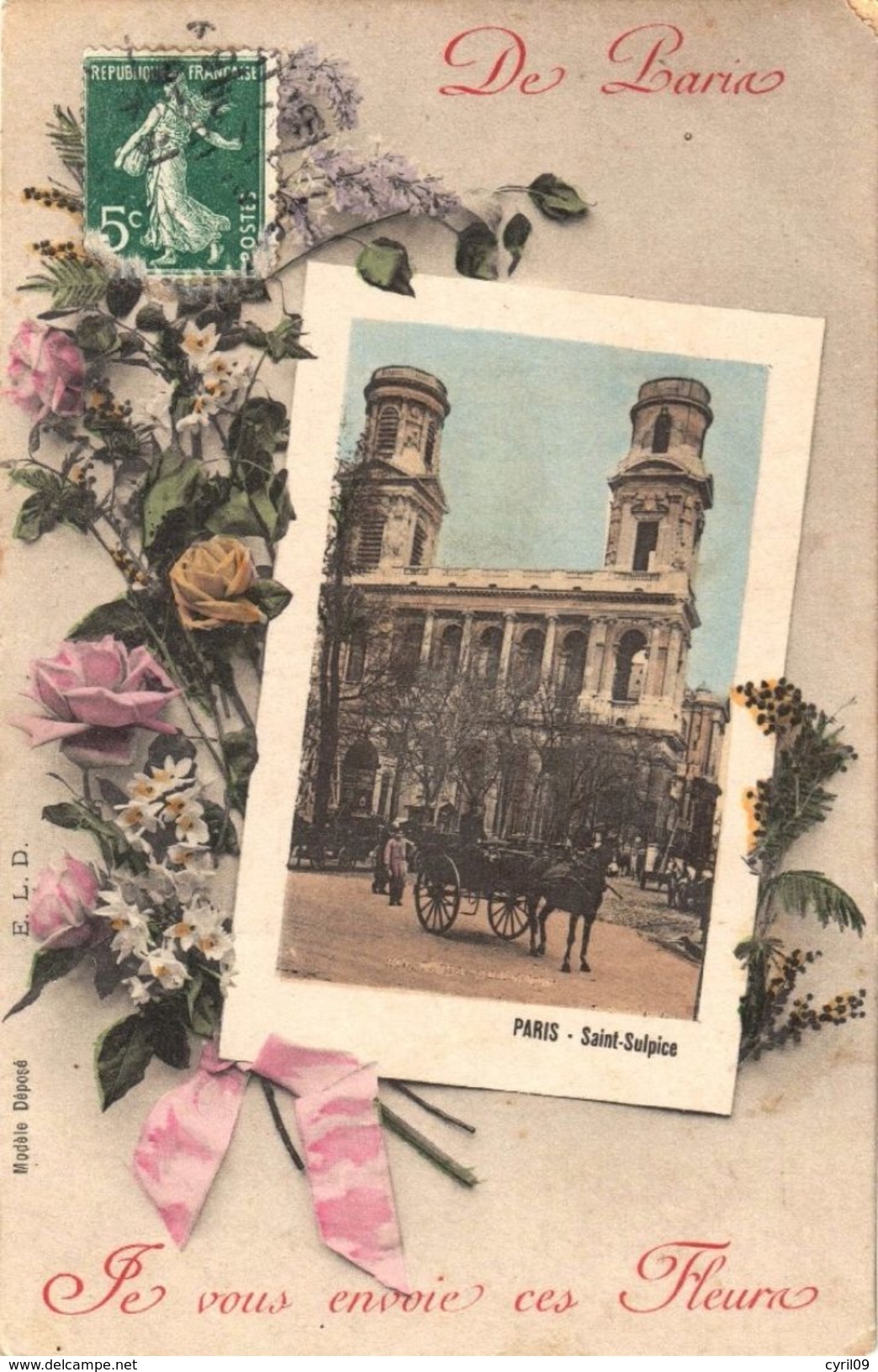 Paris - Eglise St-Sulpice - Je Vous Envoie Ces Fleurs (éditeur ELD) - Arrondissement: 06