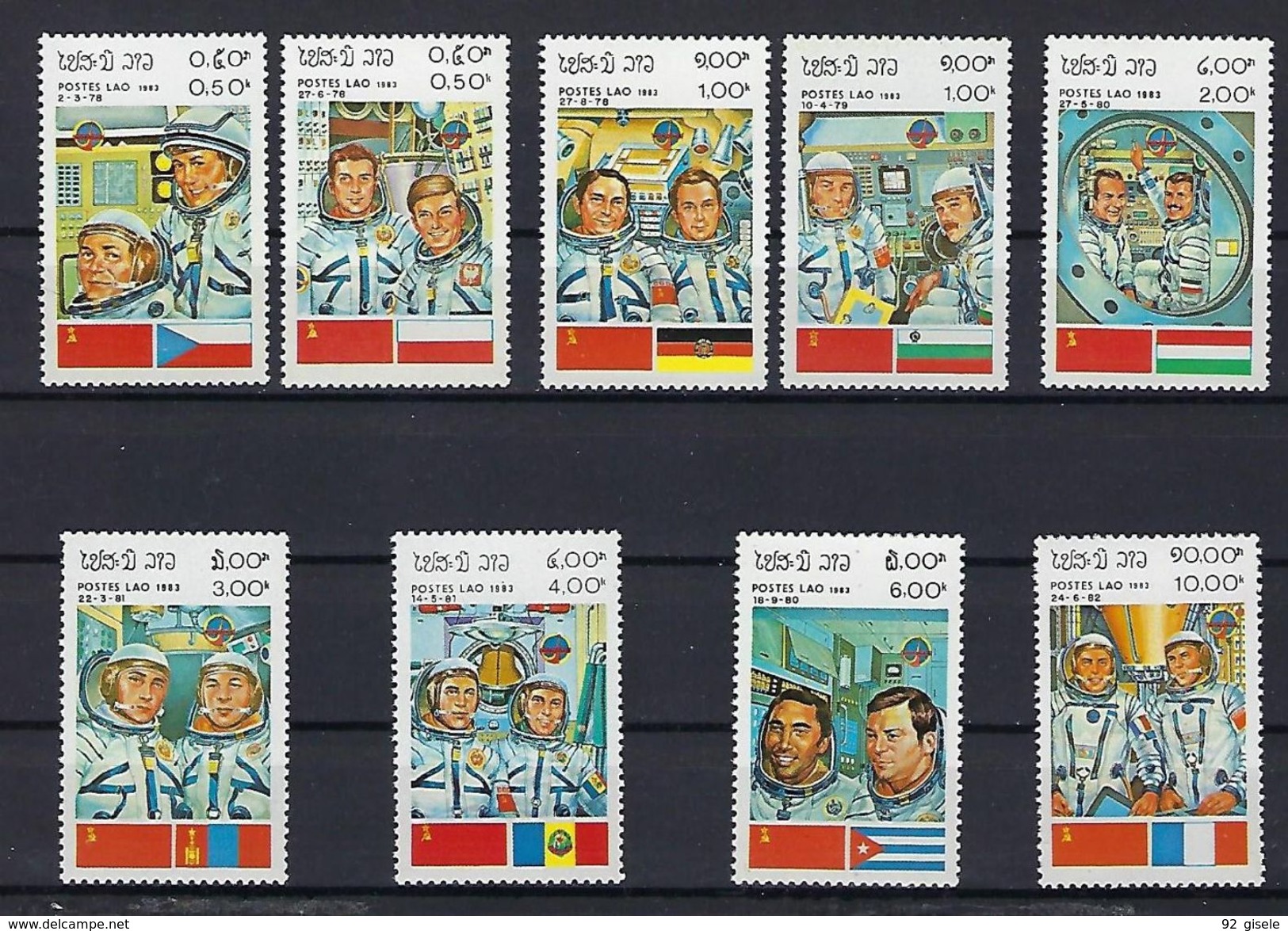 Laos YT 466 à 474 " Astronautique " 1983 Neuf** - Laos