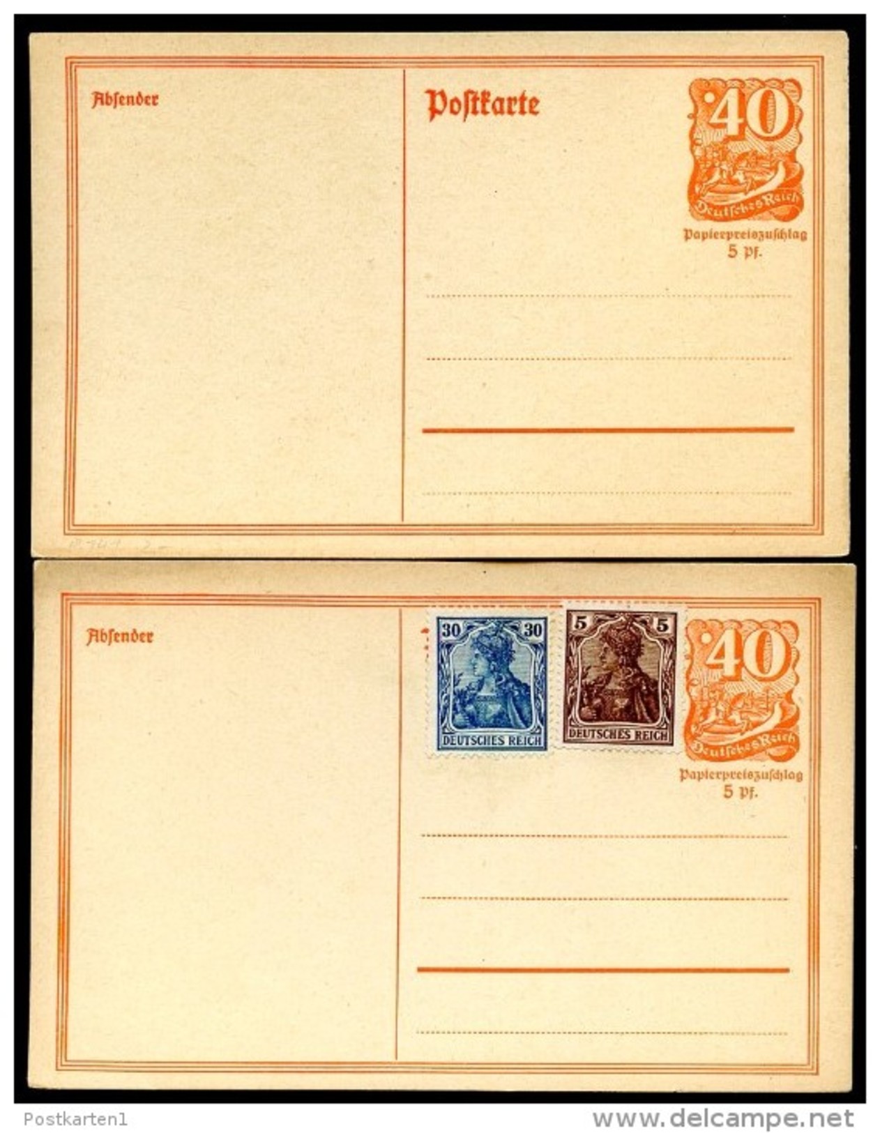 DR P141I  2 Postkarten 1921  Kat. 4,00 € - Tarjetas