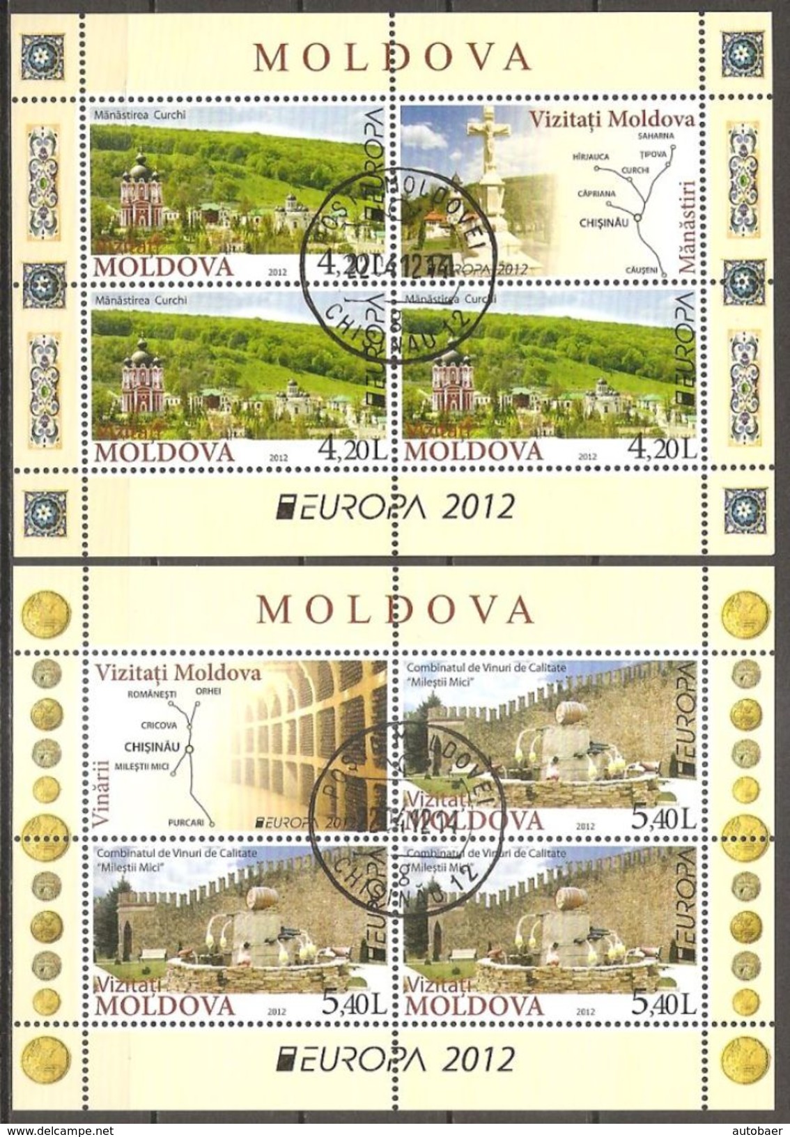 Moldova Moldavia Moldavie Moldau Moldawien 2012 Europa Cept Michel H-Bl. 14-15 (793-94) Used Oblitéré Gestempelt Oo - 2012