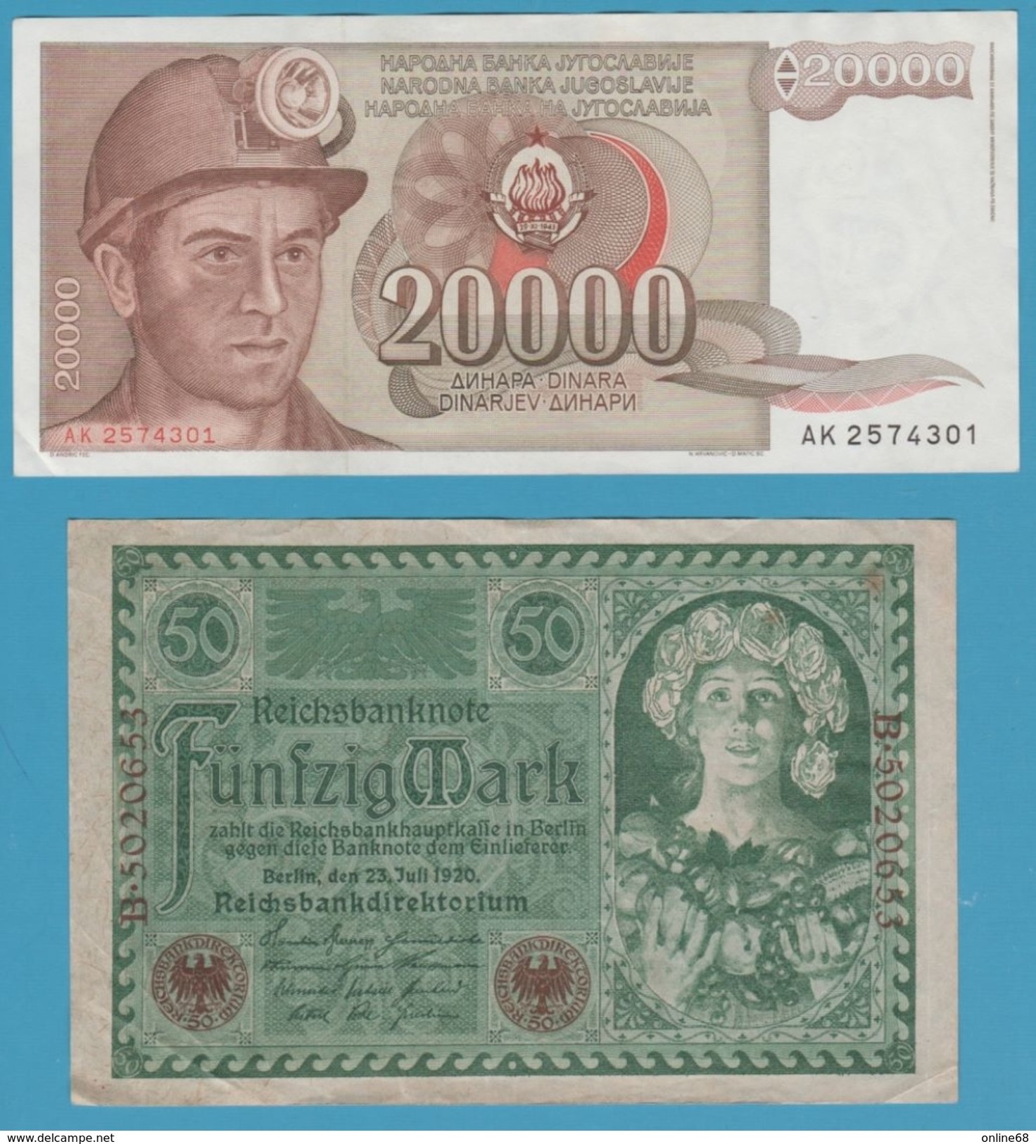 LOT 3 BILLETS: PERU - YUGOSLAVIA - DEUTSCHES REICH - Alla Rinfusa - Banconote