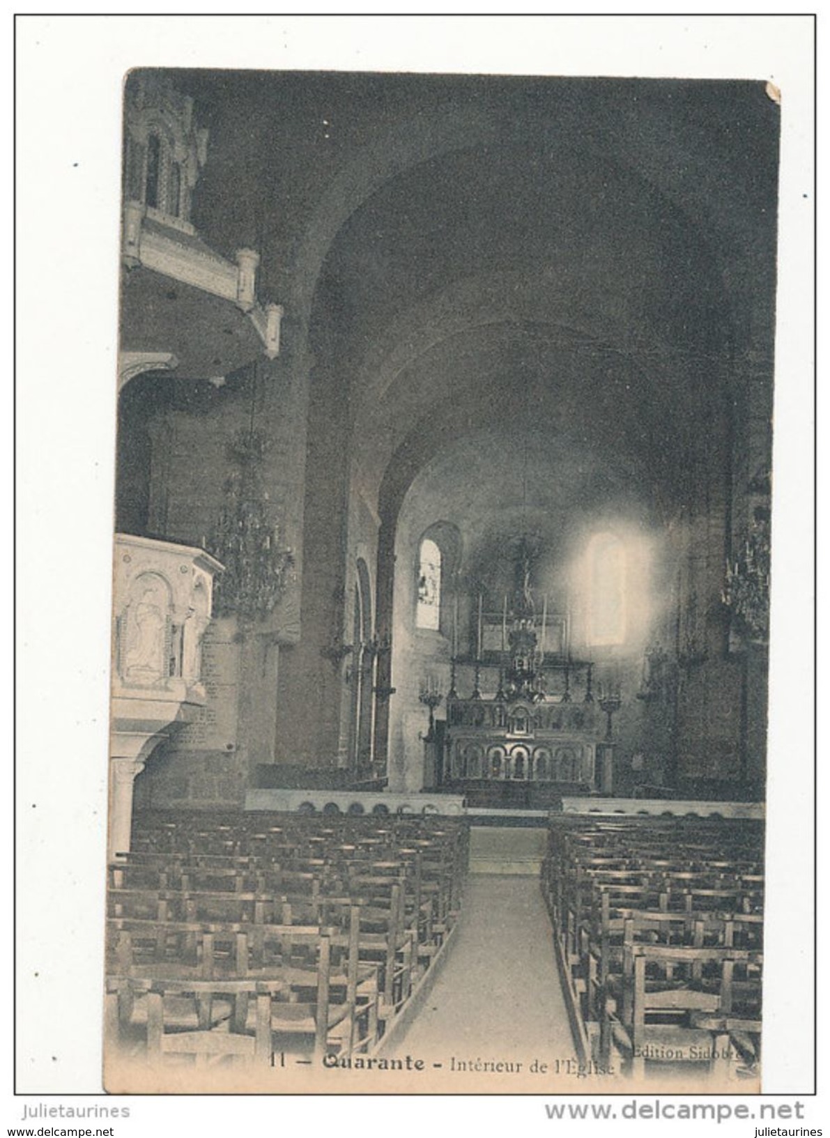 34 QUARANTE INTERIEUR DE L EGLISE CPA BON ETAT - Saint-Pons-de-Mauchiens