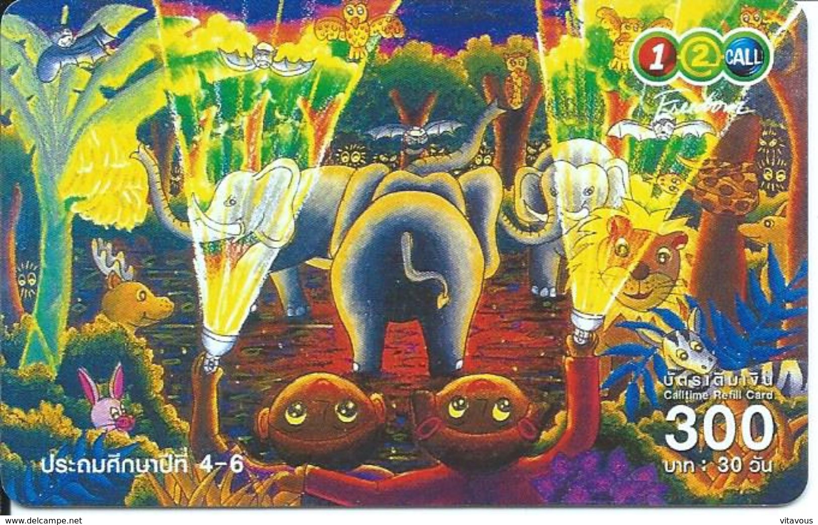 éléphant Elephant Papillon Animal Carte Card  (D 172) - Tailandia