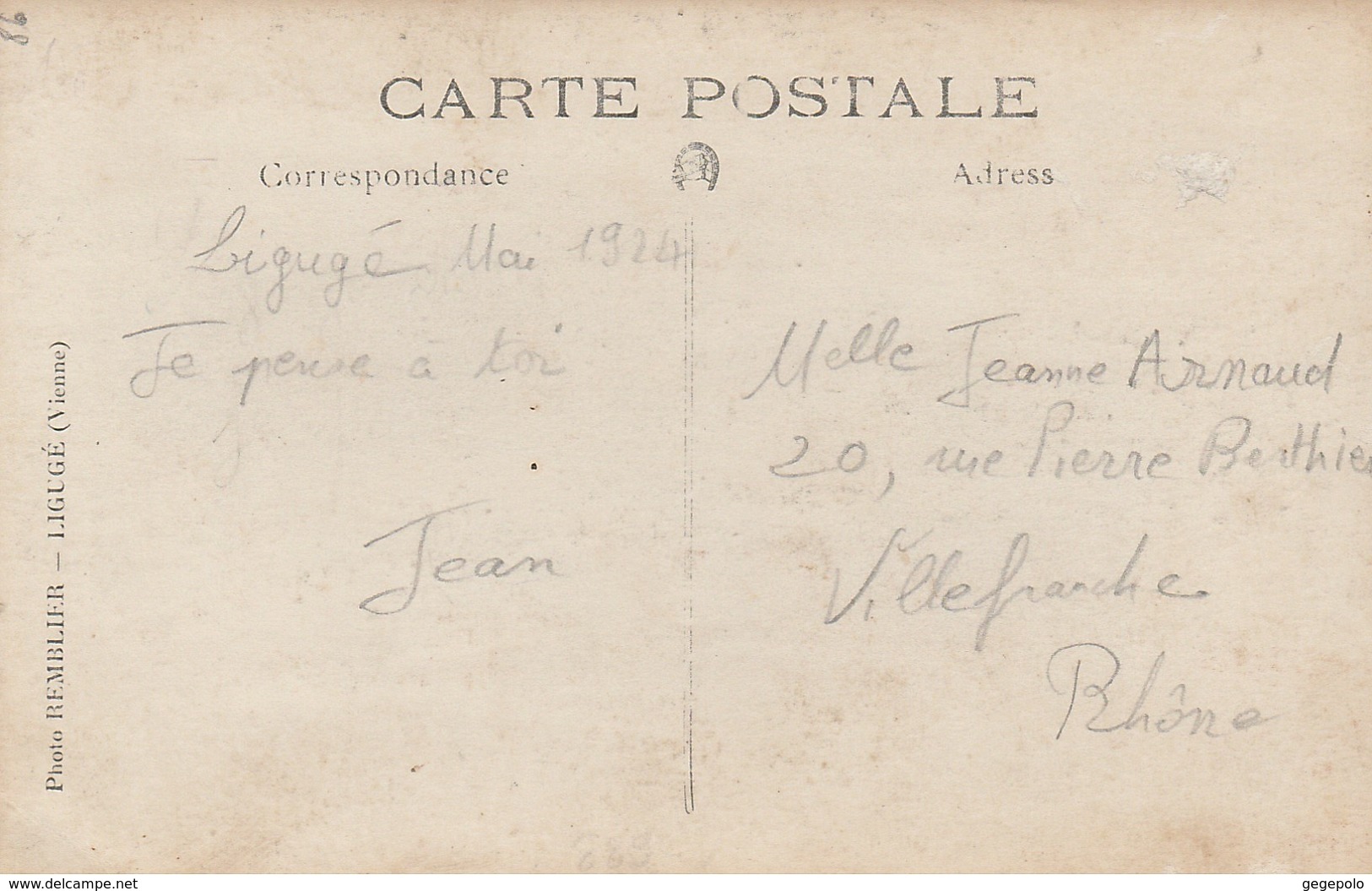 LIGUGE - 2 Hommes Sur Un Cheval         ( Carte-photo ) - Other & Unclassified