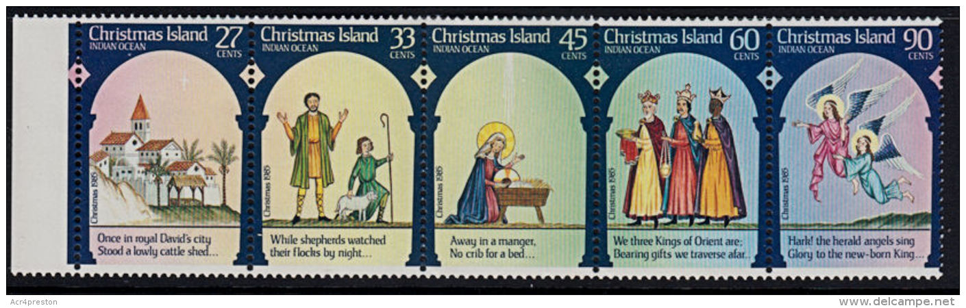 A5843  CHRISTMAS ISLAND 1985, SG 207-11 Christmas Carols, MNH - Christmas Island