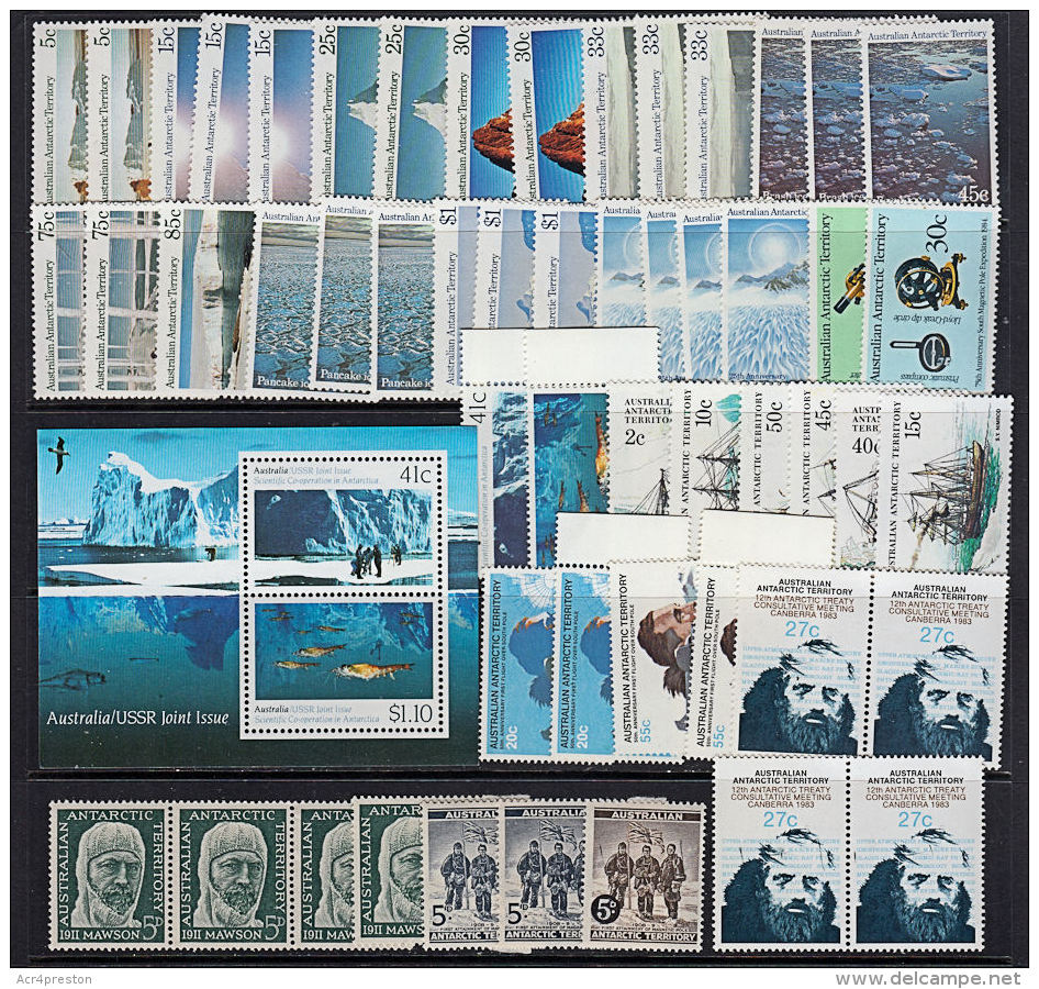 D0101 AUSTRALIAN ANTARCTIC TERRITORY, Small Lot Of 55 MNH Stamps (CV = &pound;38) - Unused Stamps
