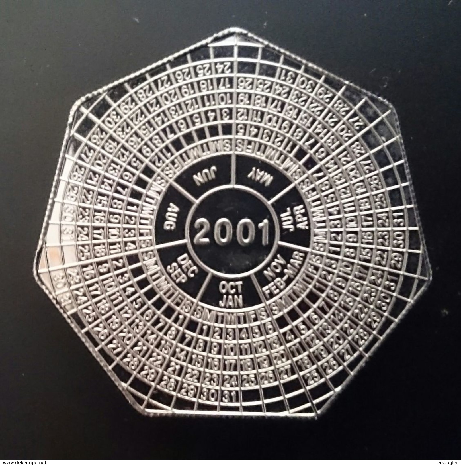 ZAMBIA 1000 KWACHA 2000 PROOF "Dated Calendar 2001 Within Circular Design" Free Shipping Via Registered Air Mail - Zambia