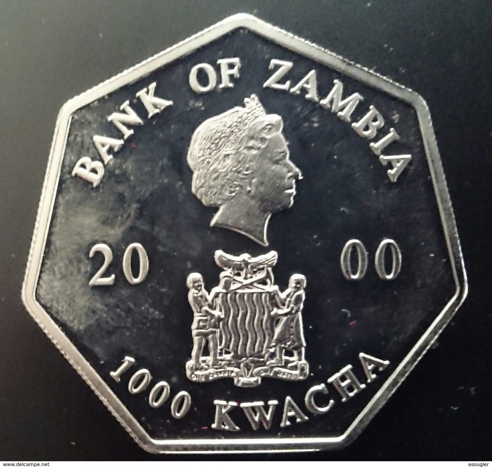 ZAMBIA 1000 KWACHA 2000 PROOF "Dated Calendar 2001 Within Circular Design" Free Shipping Via Registered Air Mail - Sambia