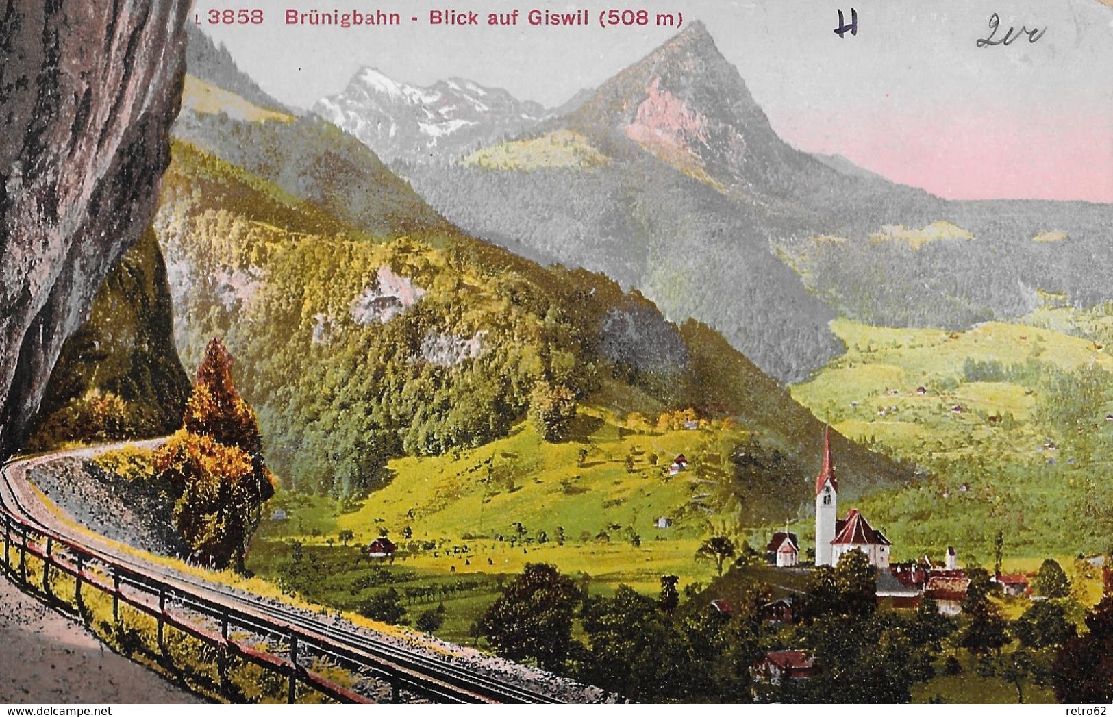 GISWIL → Brünigbahn Mit Kirche Von Giswil, Ca.1910 - Giswil