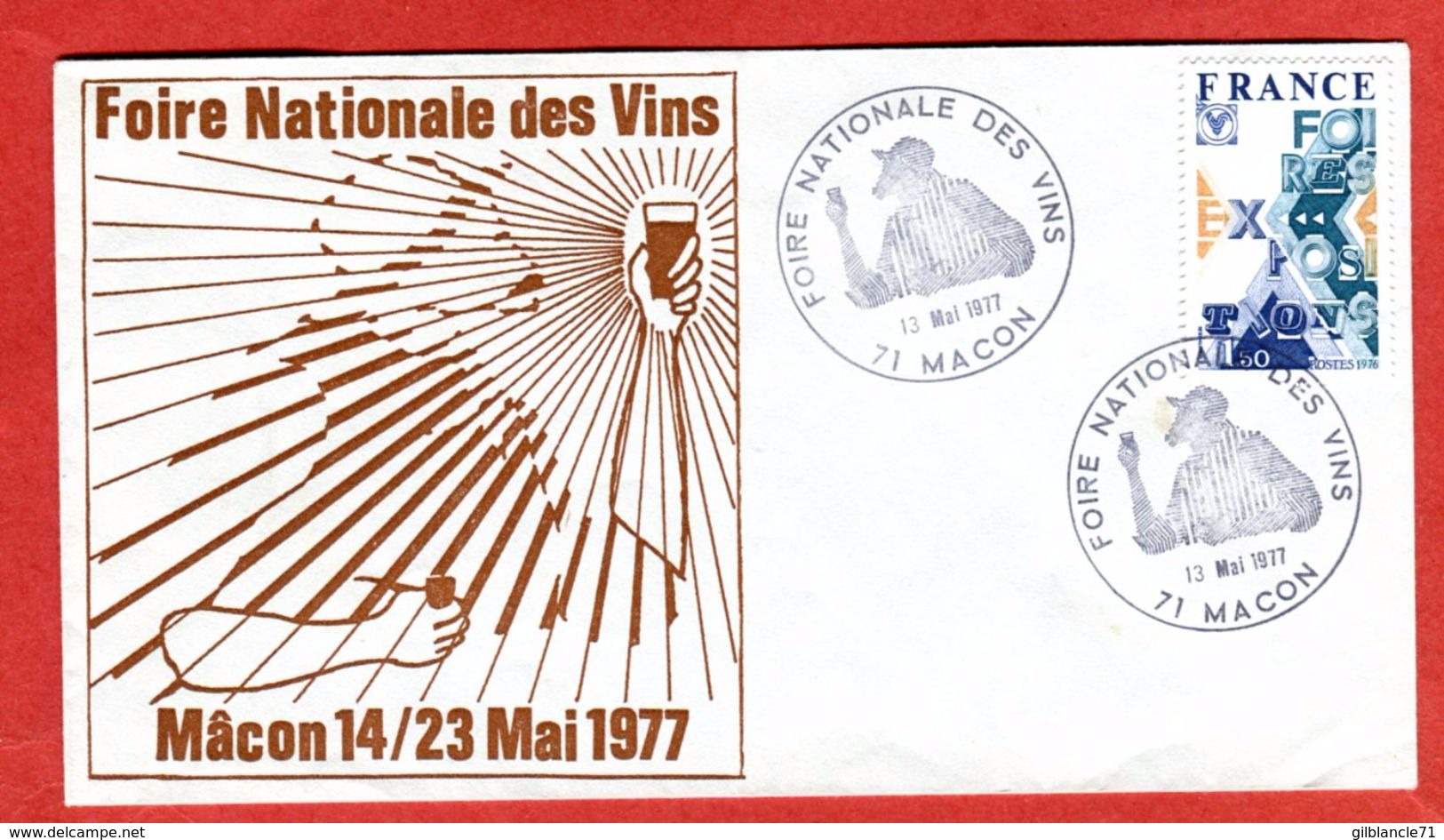 MACON 71 Saône Et Loire 1977 Foire Nationale Des Vins Cachet Temporaire - Cachets Commémoratifs