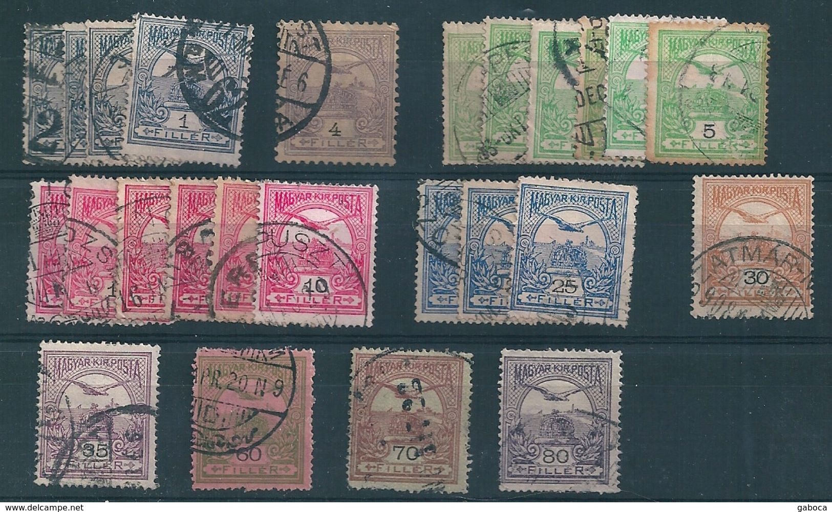7958 Hungary Turul Mythology Bird Used 25 Stamps - Usati
