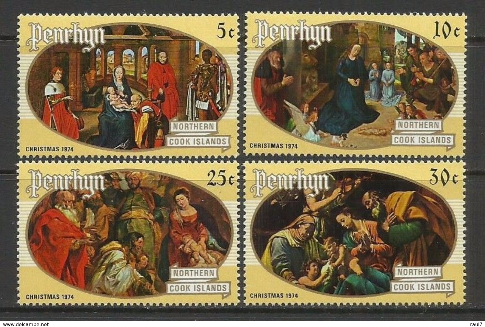 PENRHYN - 1974 - Noël 1974, Adoration Des Rois Mages, Vierge Et L'enfant - 4 Val Neufs // Mnh - Penrhyn