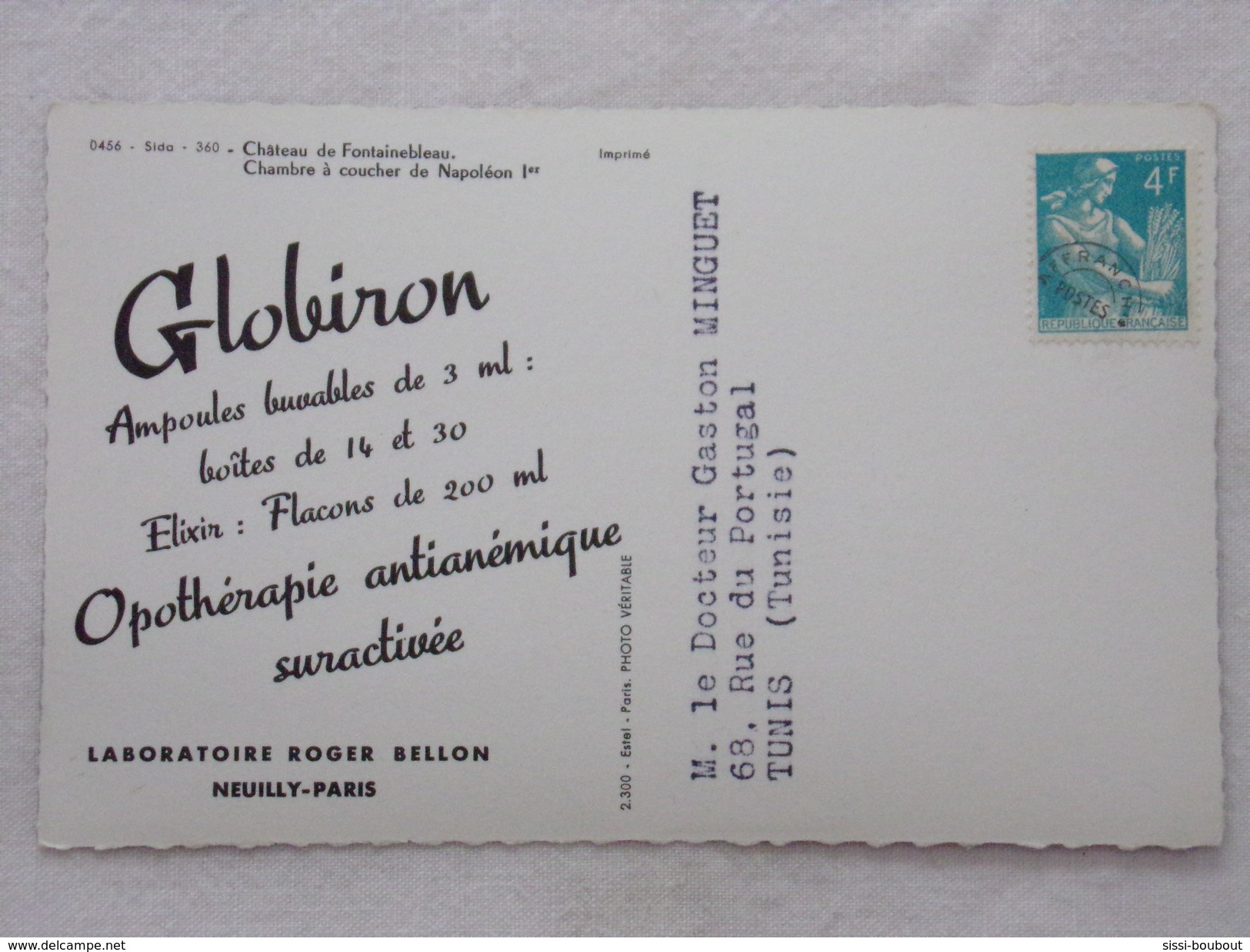 Carte Postale Avec Publicité - GLOBIRON Par Les Laboratoires "Roger BELLON"  - CPA - CP - Carte Postale - Autres & Non Classés