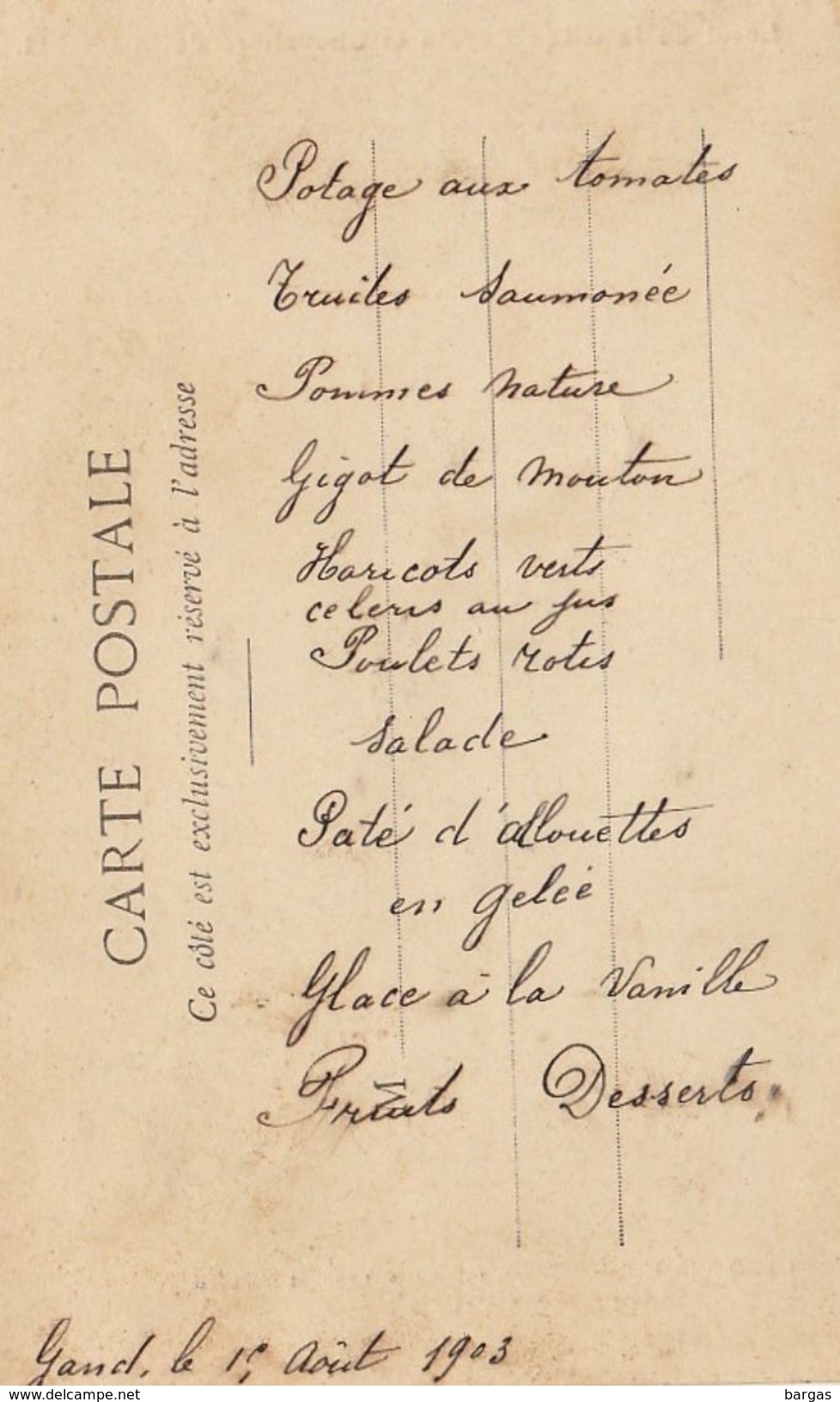 Gand Menu Local De La Gilde Royale Chevalière De Saint Michel Halle Aux Draps Beffroi 1903 - Menus