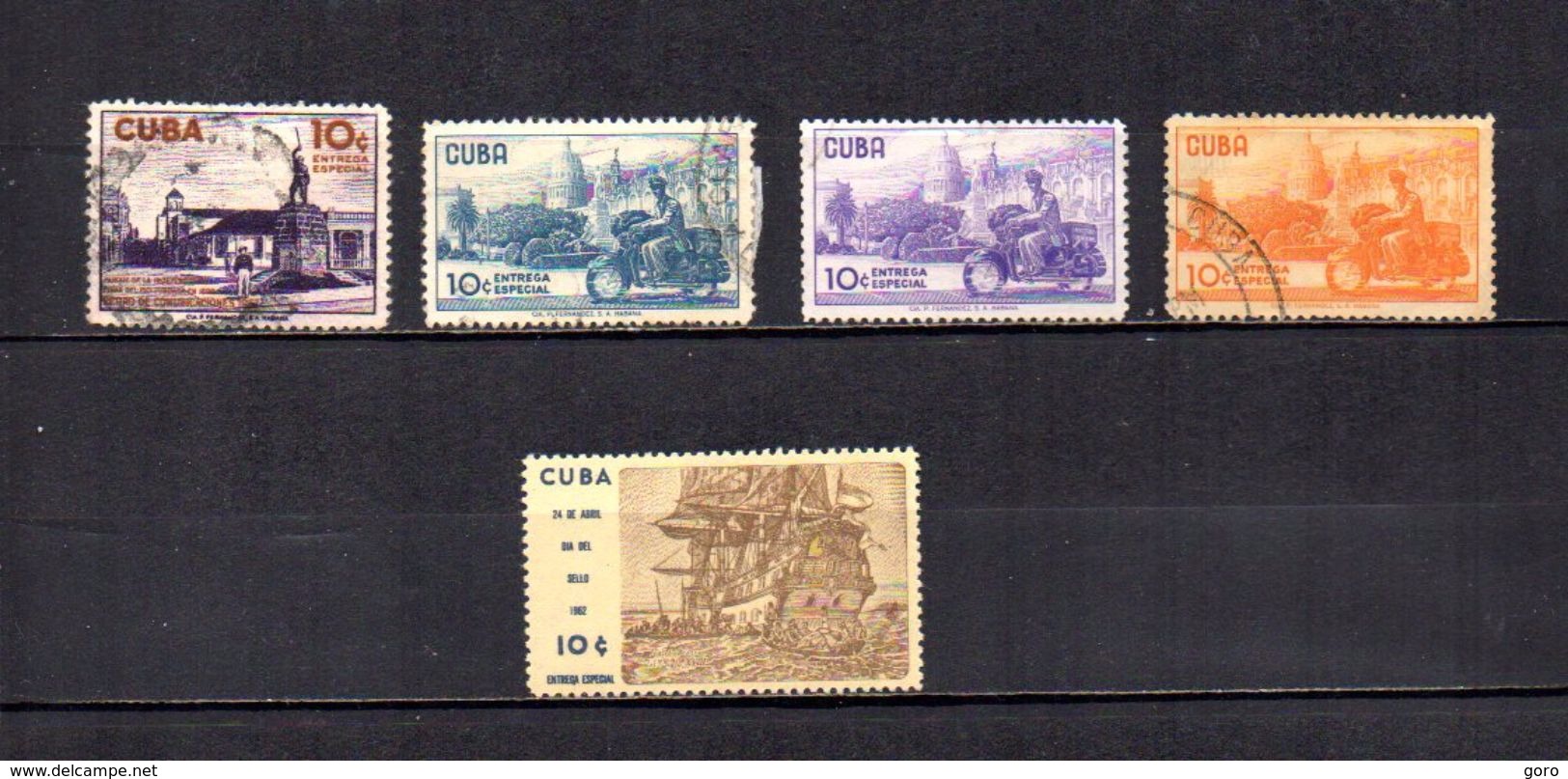 Cuba   1957-62  .-  Y&T  Nº   21-22-26/27-28   Letras  Express - Timbres Express