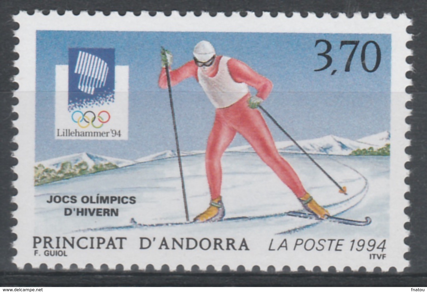 Andorra (French Adm.), 1994 Winter Olympics, Lillehammer, Norway, MNH VF - Neufs