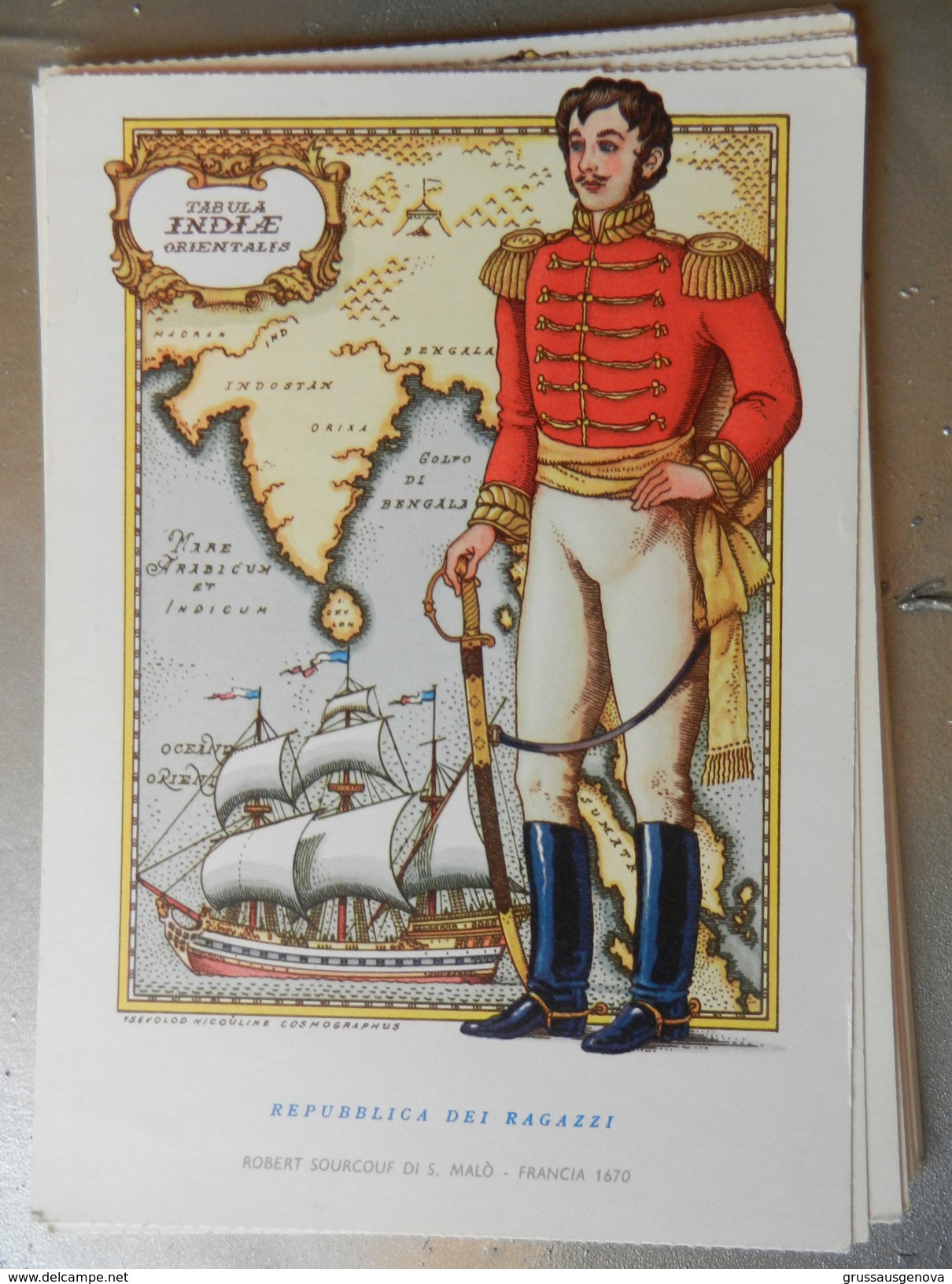 14319) SERIE PIRATI E CORSARI ROBERT SOURCOUF DI S. MALO FRANCIA 1670 ILLUSTRATORE NICOULINE NON VIAGGIATA - Altri & Non Classificati