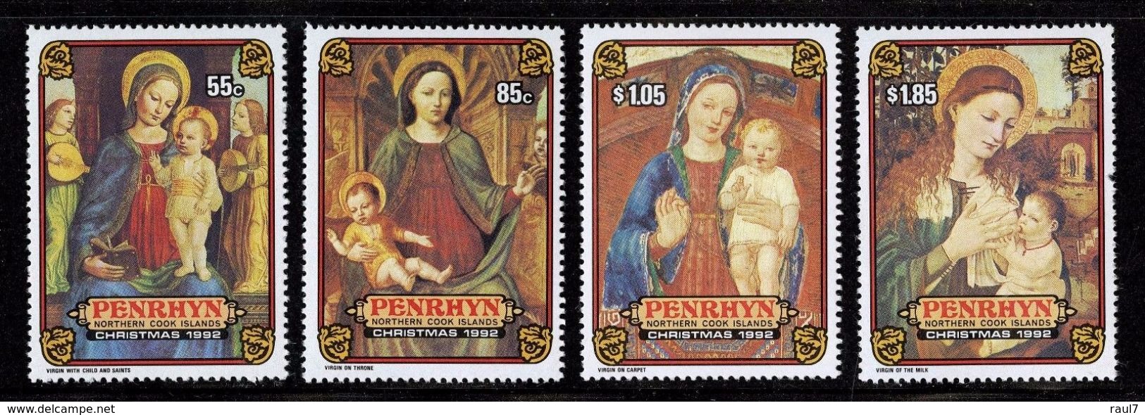 PENRHYN 1992 - Noël, Vierge Avec Enfant - 4 Val Neufs // Mnh - Penrhyn