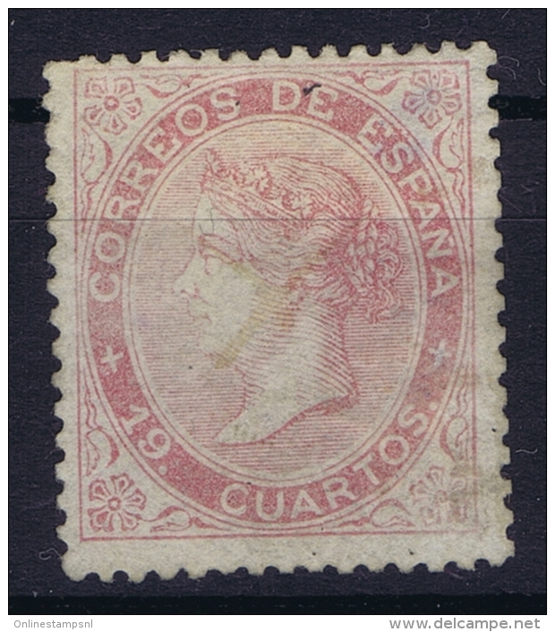 Spain: Ed 90 Mi Nr 83 MH/* Flz/ Charniere   1867  Left Top Backside Gum Thin - Unused Stamps