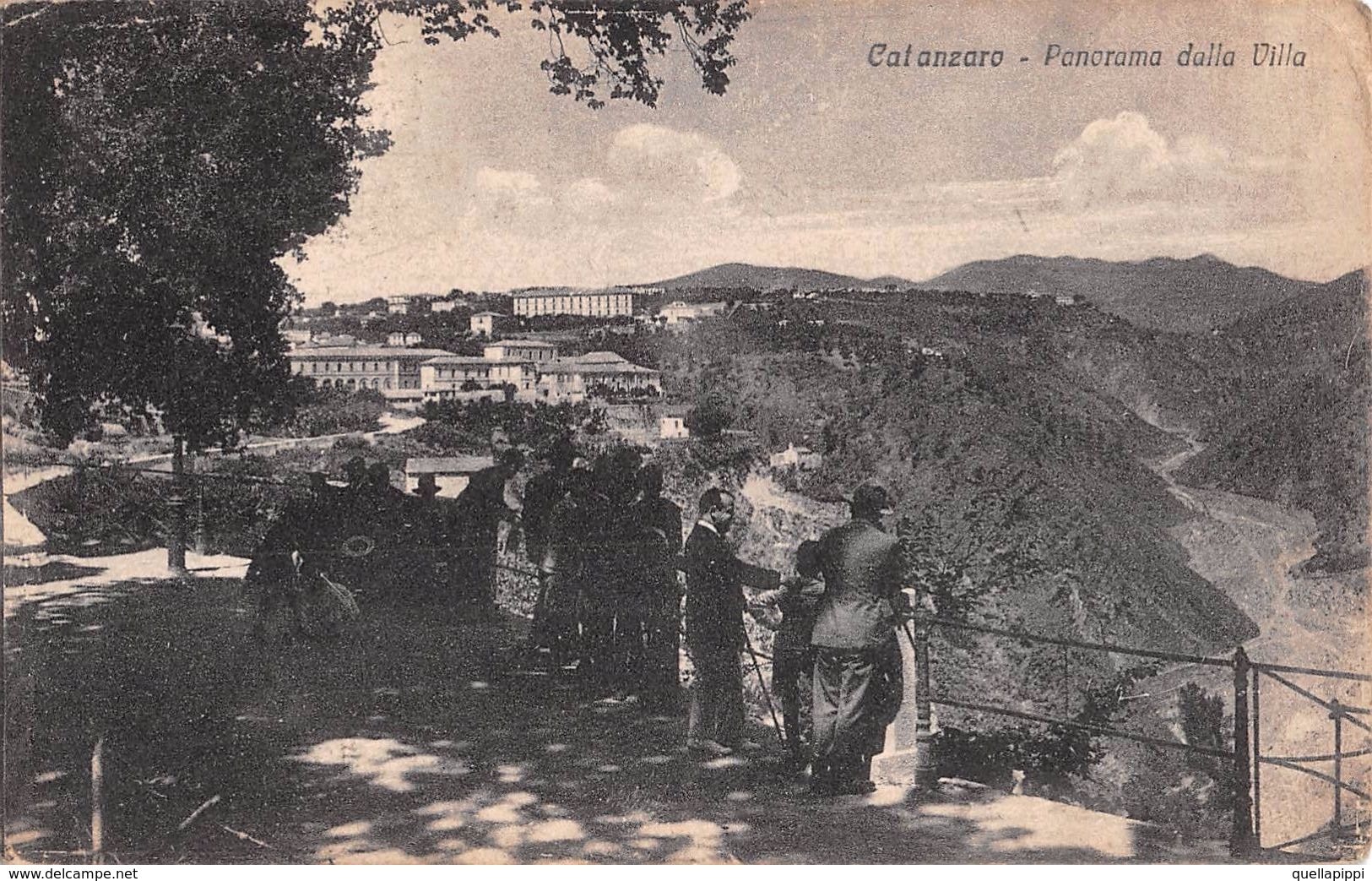 06925 "CATANZARO - PANORAMA DALLA VILLA"  ANIMATA.  CART SPED 1927 - Catanzaro