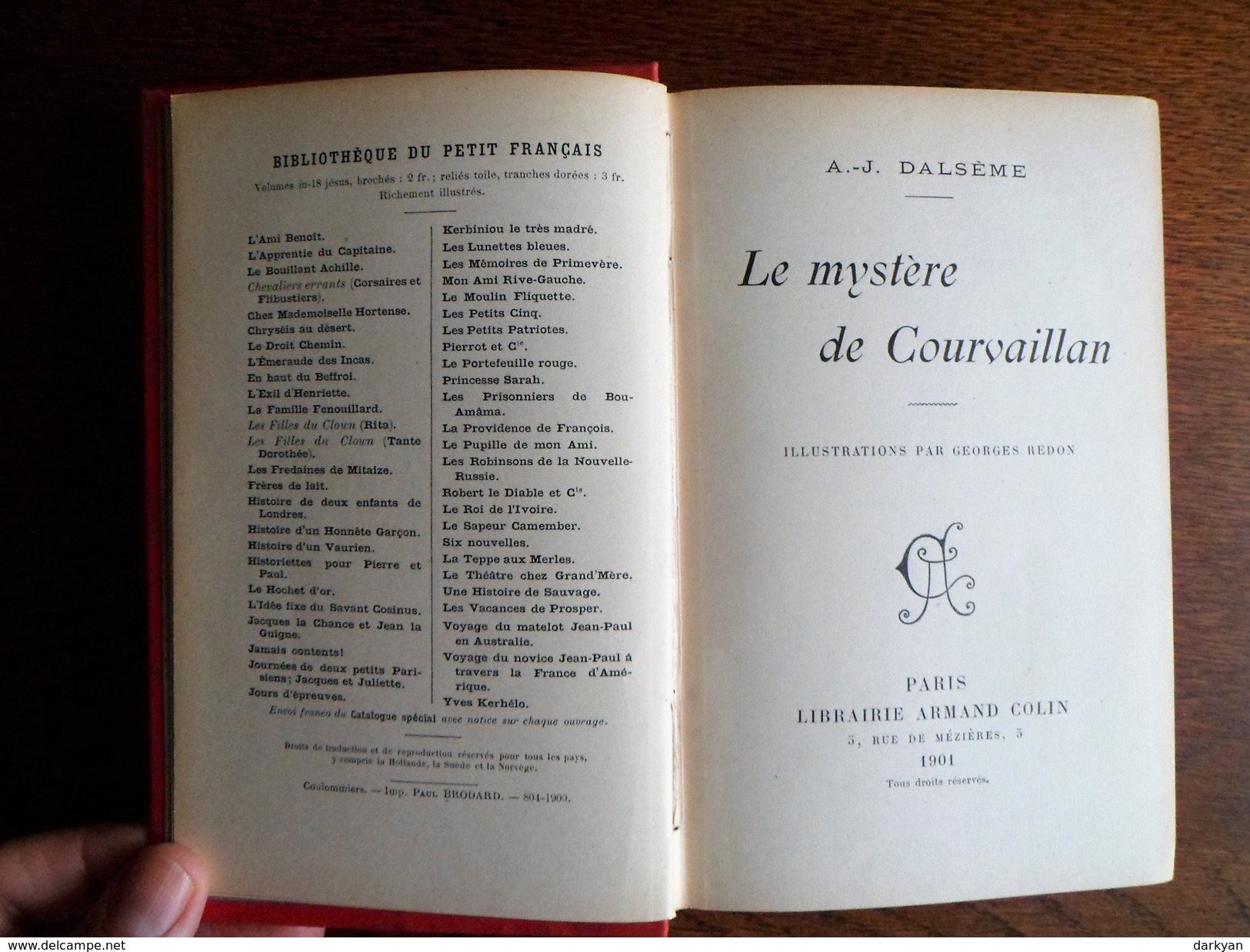 A.J. Dalsème - Le Mystère De Courvaillan - Editions Armand Colin 1901 - 1901-1940