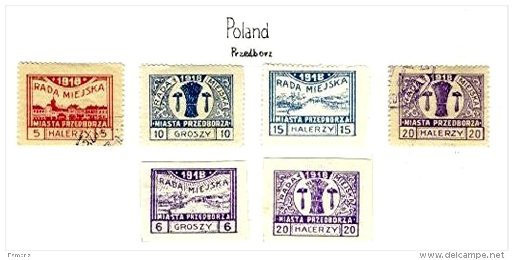 POLAND, Przedborz, */o M/U, F/VF - Revenue Stamps