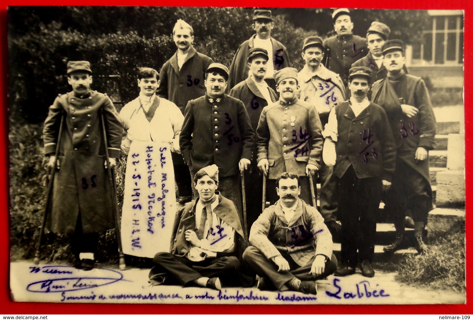 Cpa CARTE PHOTO MILITARIA GUERRE 1914 Militaires Blessés De NECKER PARIS Au LYCEE MICHELET VANVES 92 HOPITAL MILITAIRE - Weltkrieg 1914-18