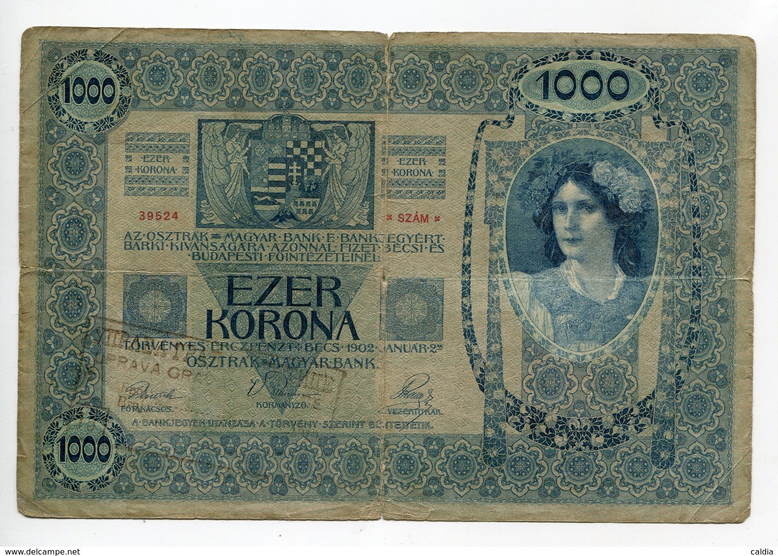 Serbie Serbia Ovp Austria Hungary Overprint 1000 Kronen 1902 RARE # 1 - Serbie
