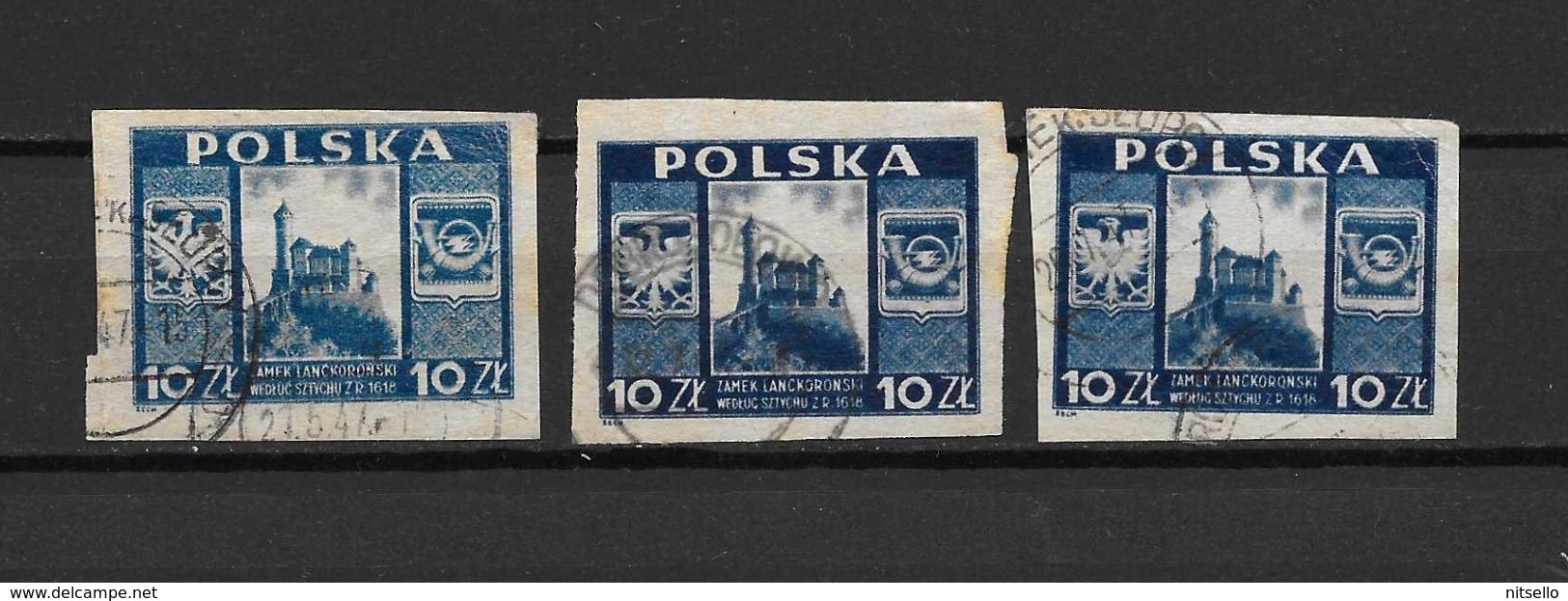 LOTE 1787  ///  POLONIA 1946       YVERT Nº: 476 X 3      ¡¡¡¡ LIQUIDATION !!!! - Used Stamps