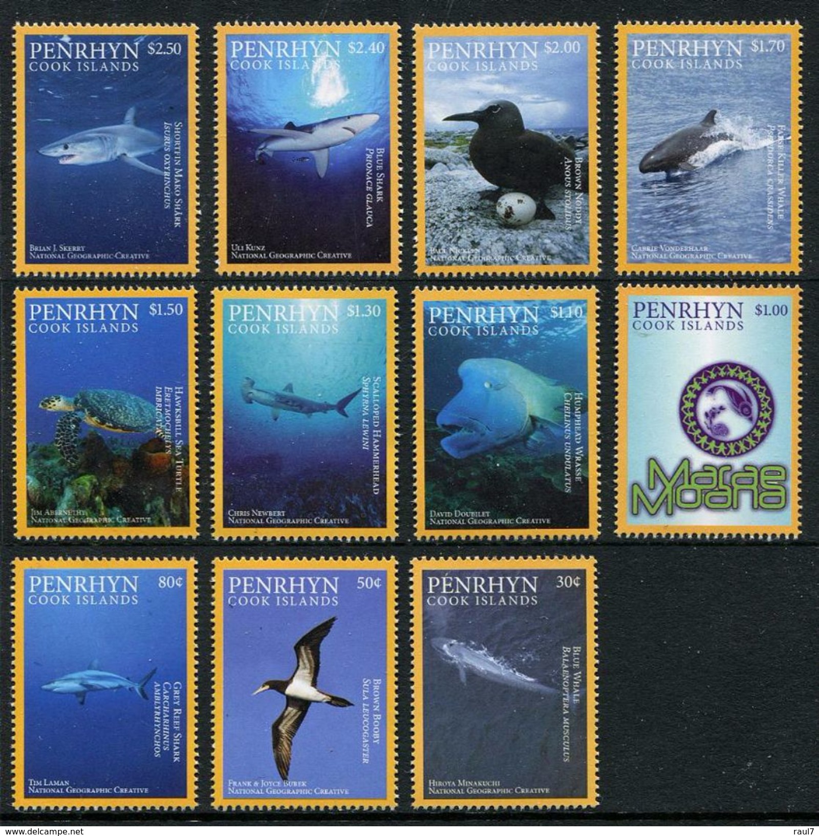 PENRHYN 2016 - Faune Marine Du Pacifique - 11 Val Neufs // Mnh - Penrhyn