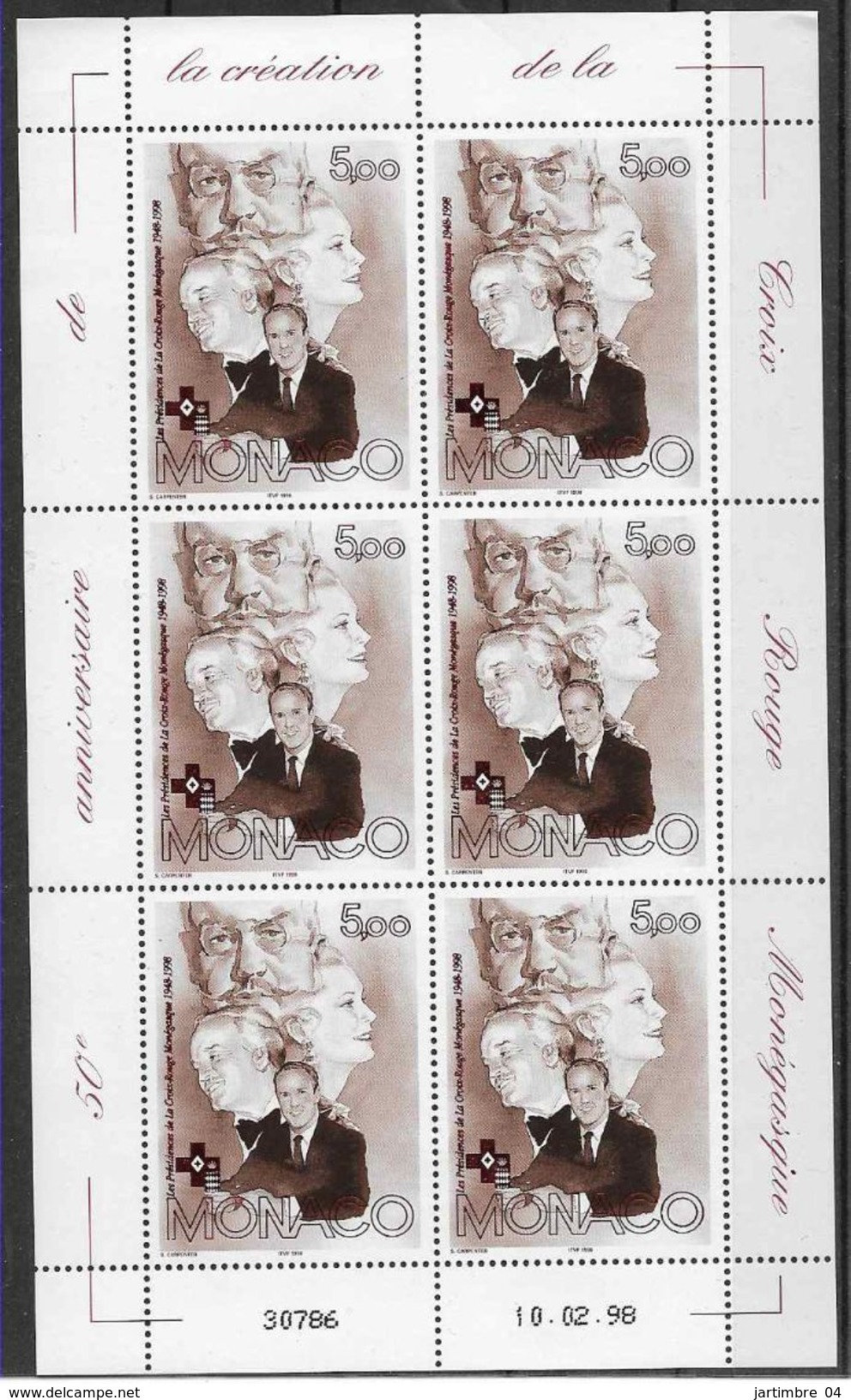 1998 MONACO 2147 ** Croix-rouge, Feuillet - Unused Stamps