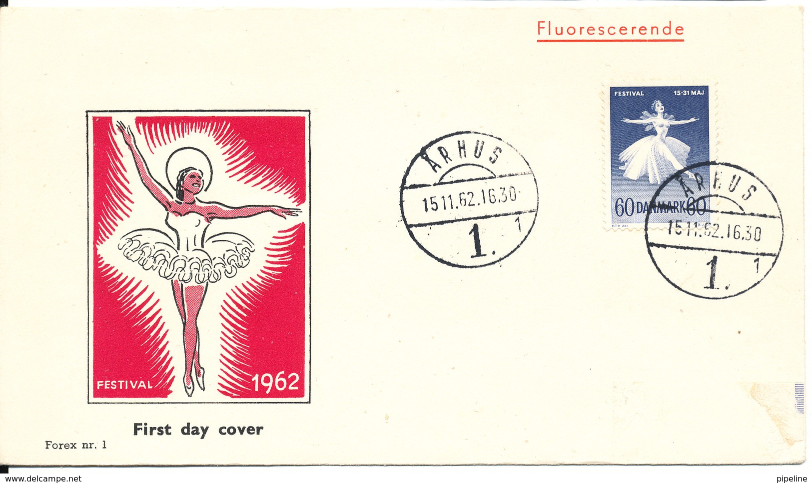 Denmark Cover Aarhus 15-11-1962 With 60 öre Blue BALLET Festival 1962 Stamp - Lettres & Documents