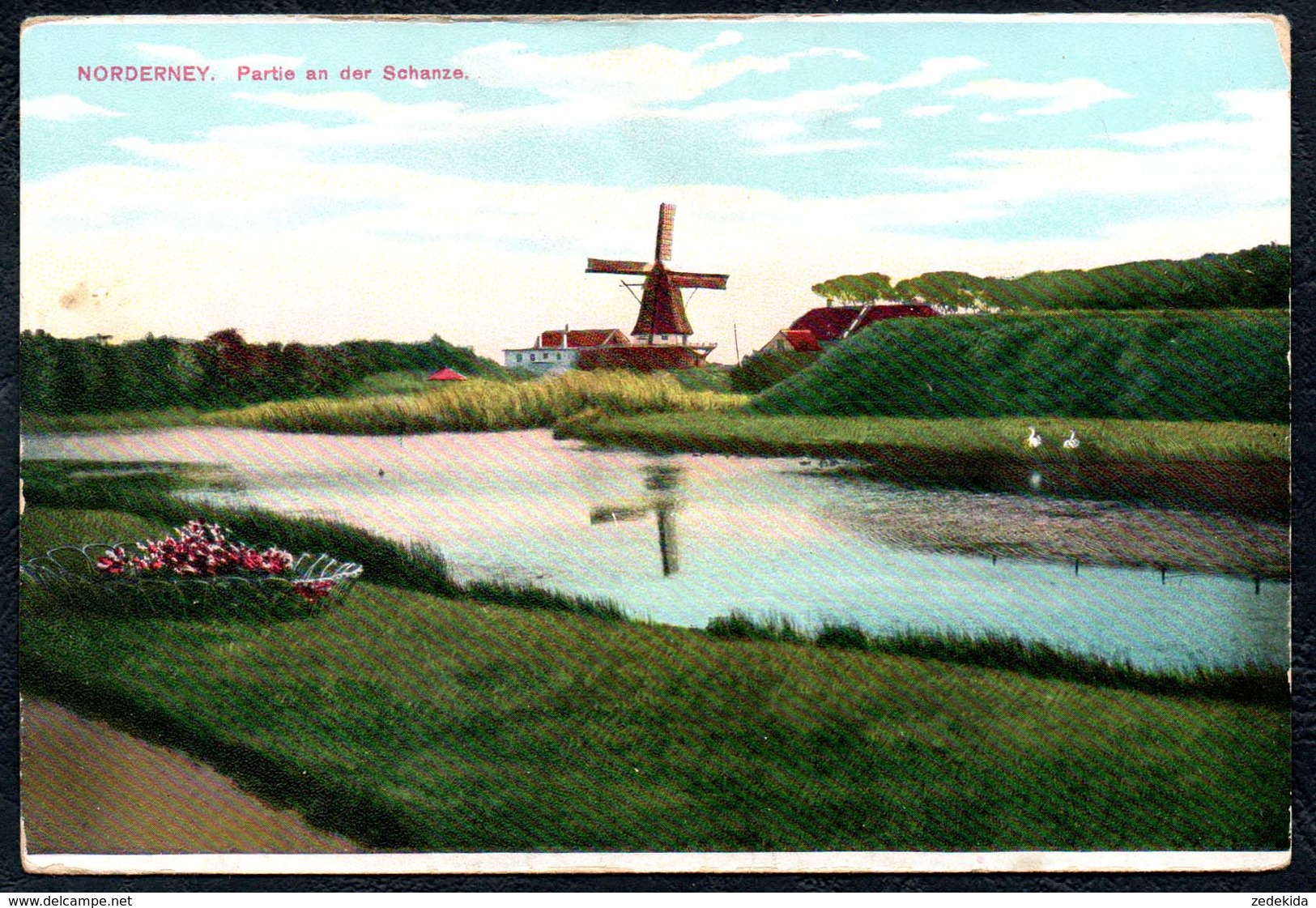 A8408 - Alte Ansichtskarte - Norderney - Partie An Der Schanze - Windmühle - Norderney