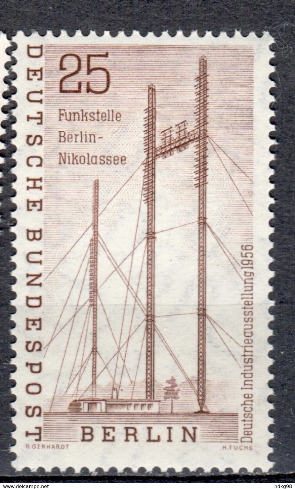 D+ Berlin 1956 Mi 157 Mnh Antennenmasten - Ungebraucht