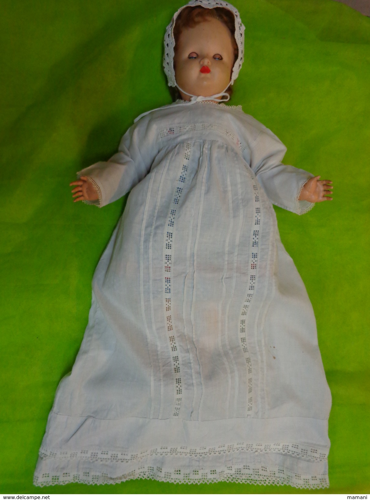 Robe De Bapteme Ancienne +  Poupee Avec Ses Vetements+ Chaussures+bonnet - Bautizo