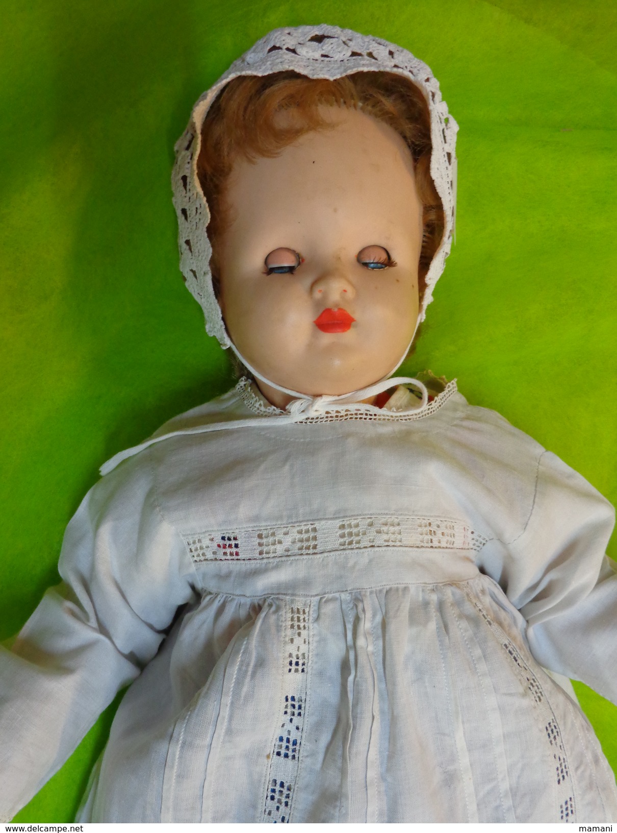 Robe De Bapteme Ancienne +  Poupee Avec Ses Vetements+ Chaussures+bonnet - Baptême