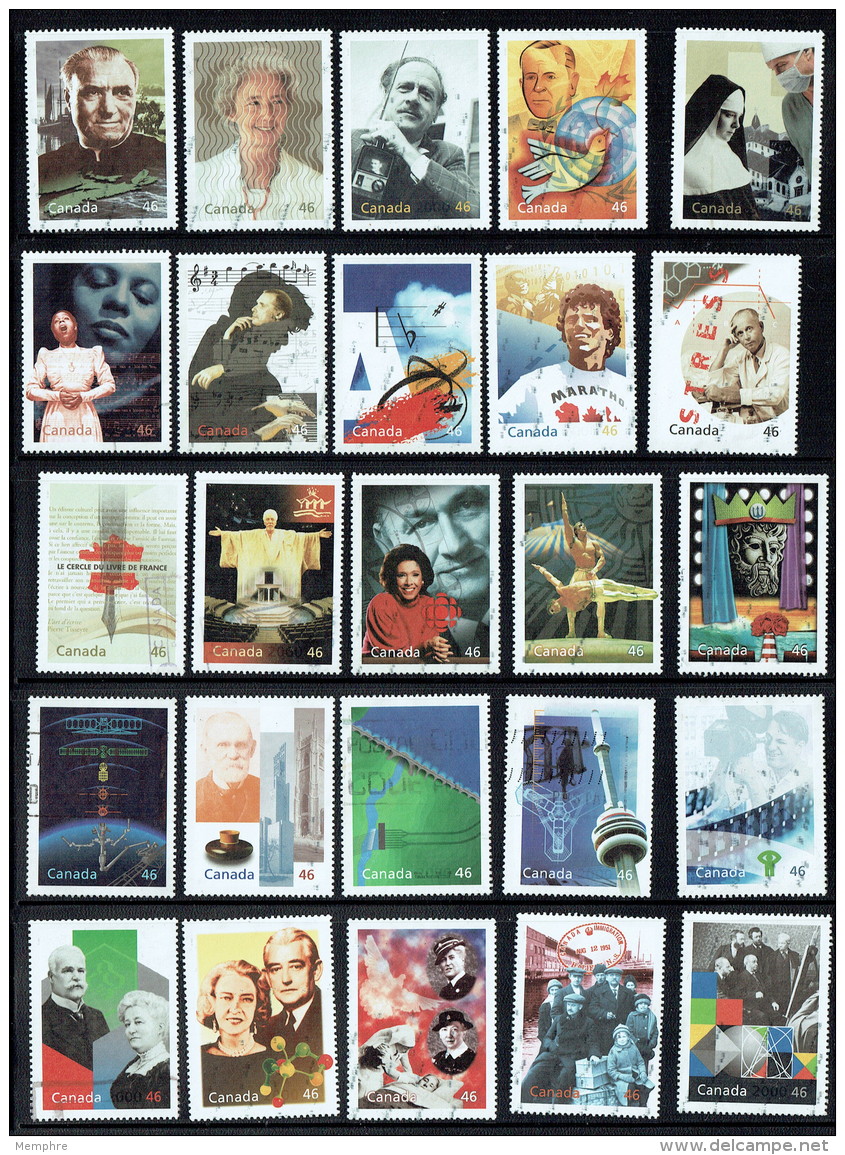 1999  Millenium Collection All 68 Stamps From The Milleniun Souvenir Sheets Sc 1818-34 And 1812-4 - Oblitérés