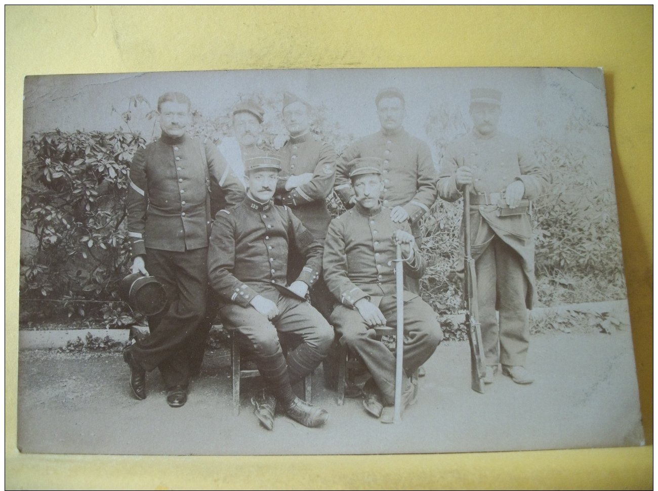 PH 366 - CPA CARTE PHOTO - GROUPE D'OFFICIERS DU 139eme REGIMENT TERRITORIAL D'INFANTERIE DE CHASSEURS A PIED D'AURILLAC - Fotografie